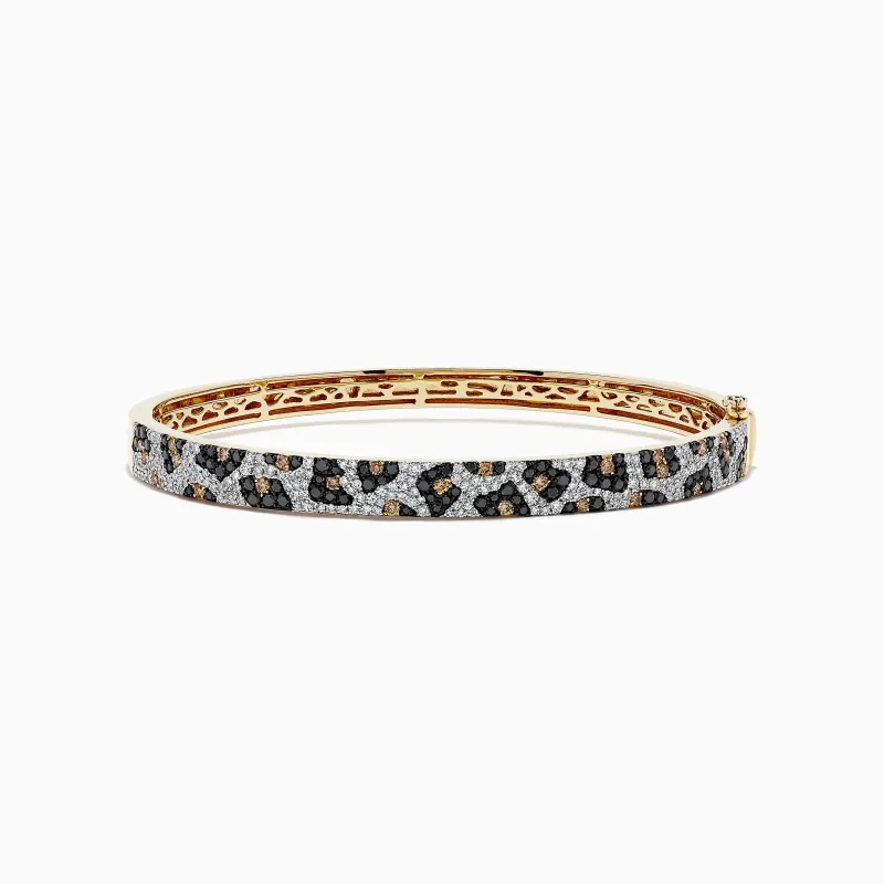 Signature 14K Yellow Gold Diamond Panther Spot Bangle sold by Effy