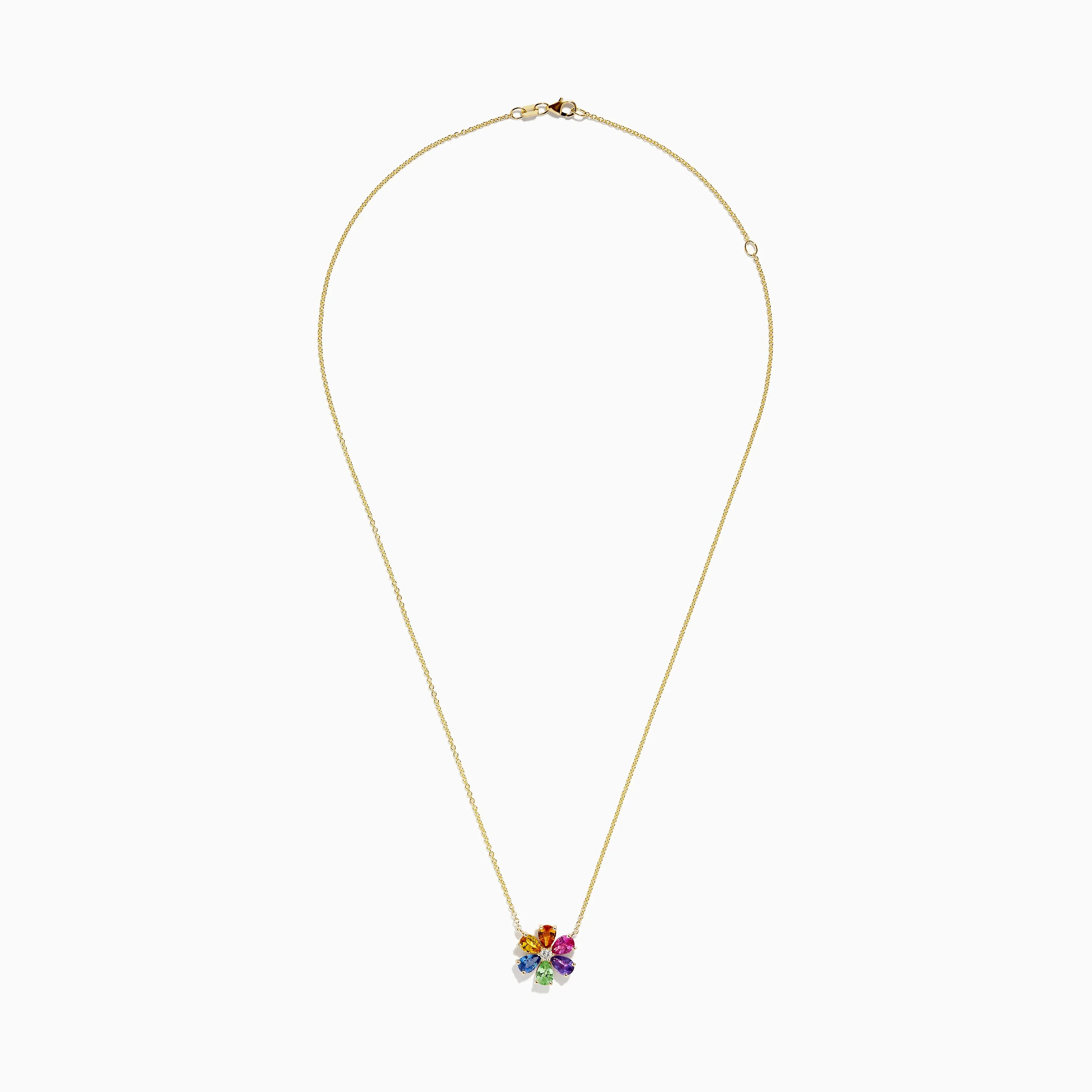 Watercolors 14K Gold Multi Sapphire and Diamond Flower Necklace sold by Effy product image thumbnail 2