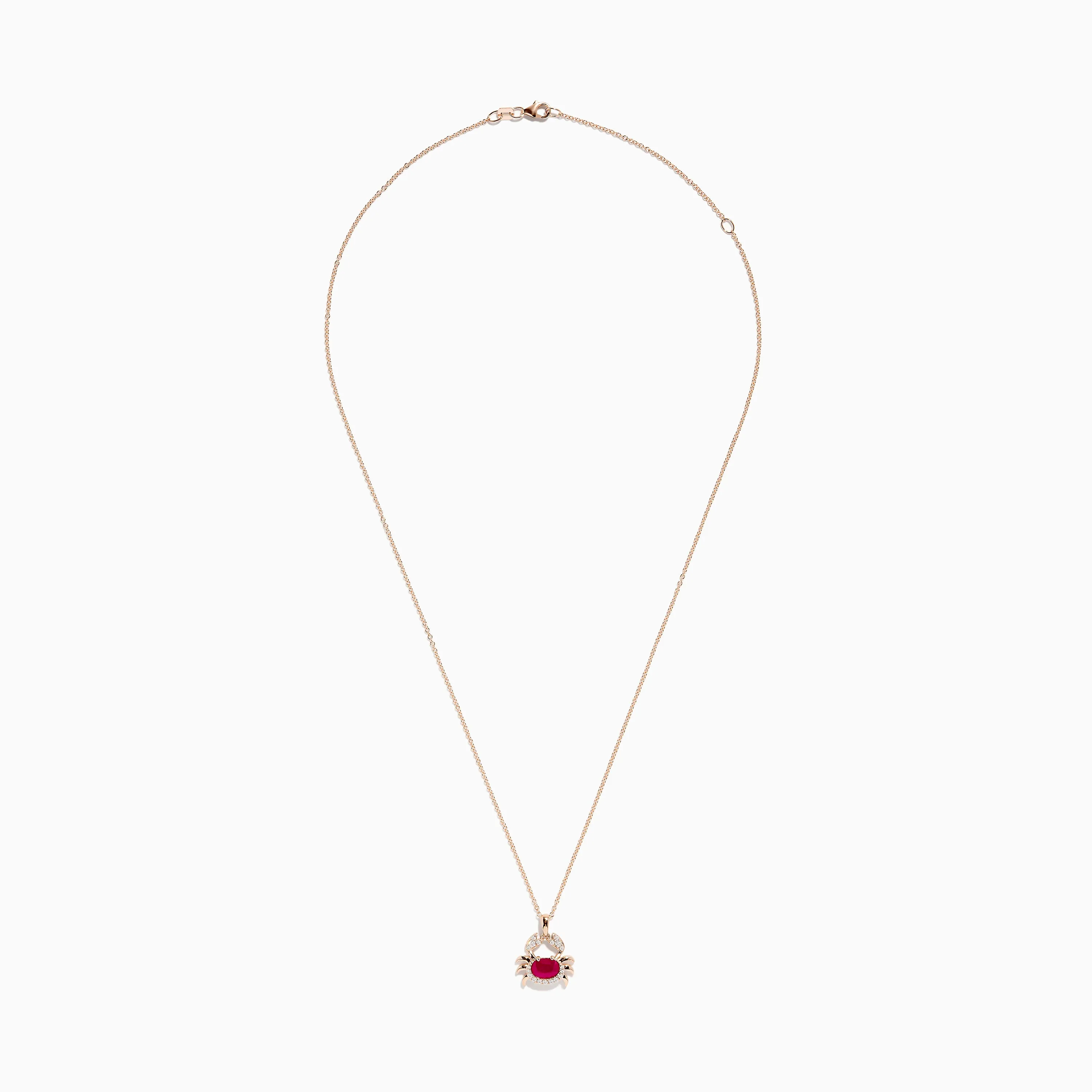 Seaside 14K Rose Gold Ruby and Diamond Crab Pendant sold by Effy product image thumbnail 2