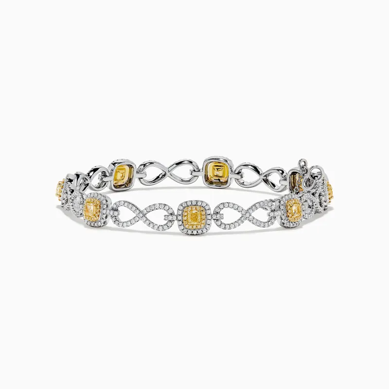 Canare 14K Two Tone Gold Yellow and White Diamond Infinity Tennis Bracelet 3.34 TCW sold by Effy