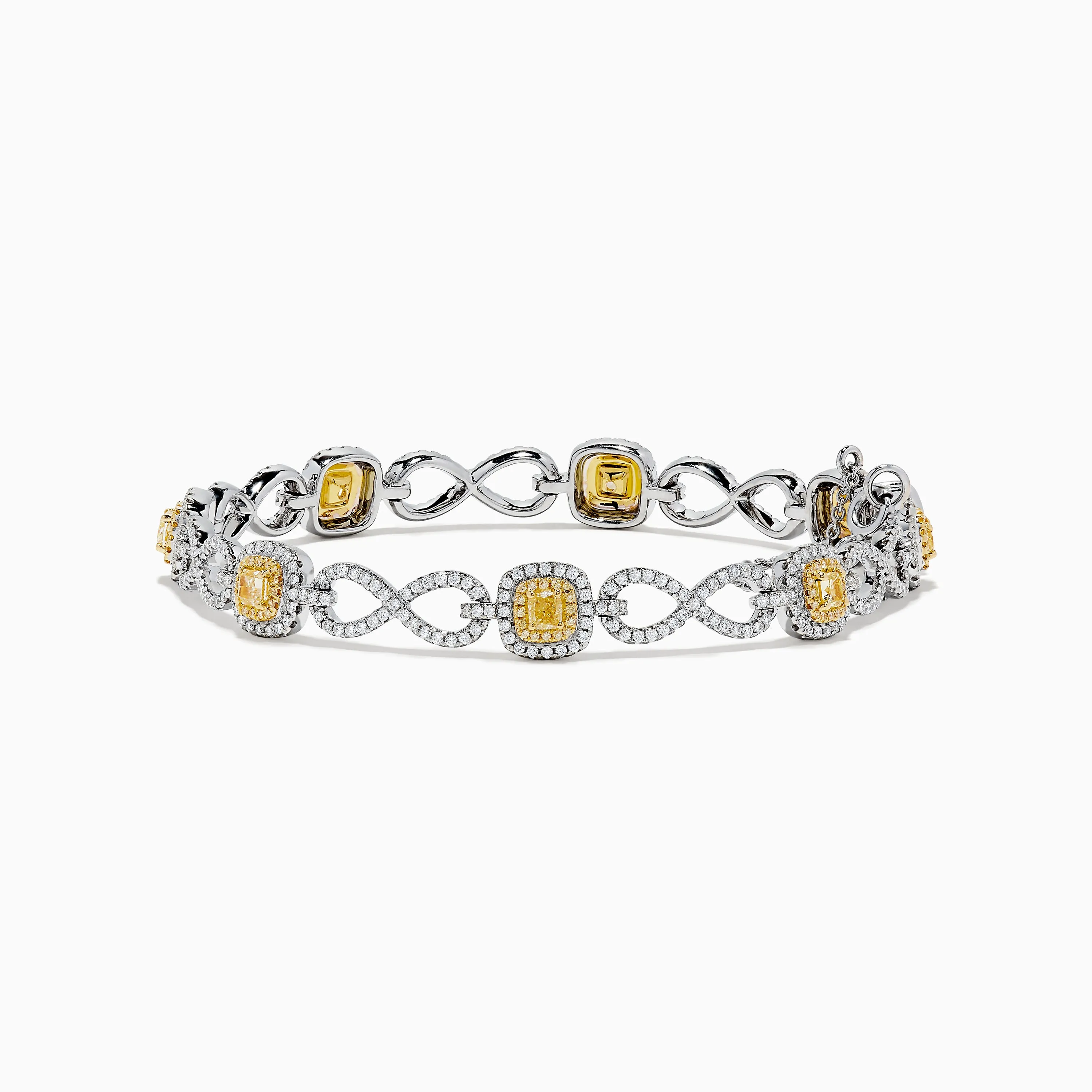 Canare 14K Two Tone Gold Yellow and White Diamond Infinity Tennis Bracelet 3.34 TCW sold by Effy