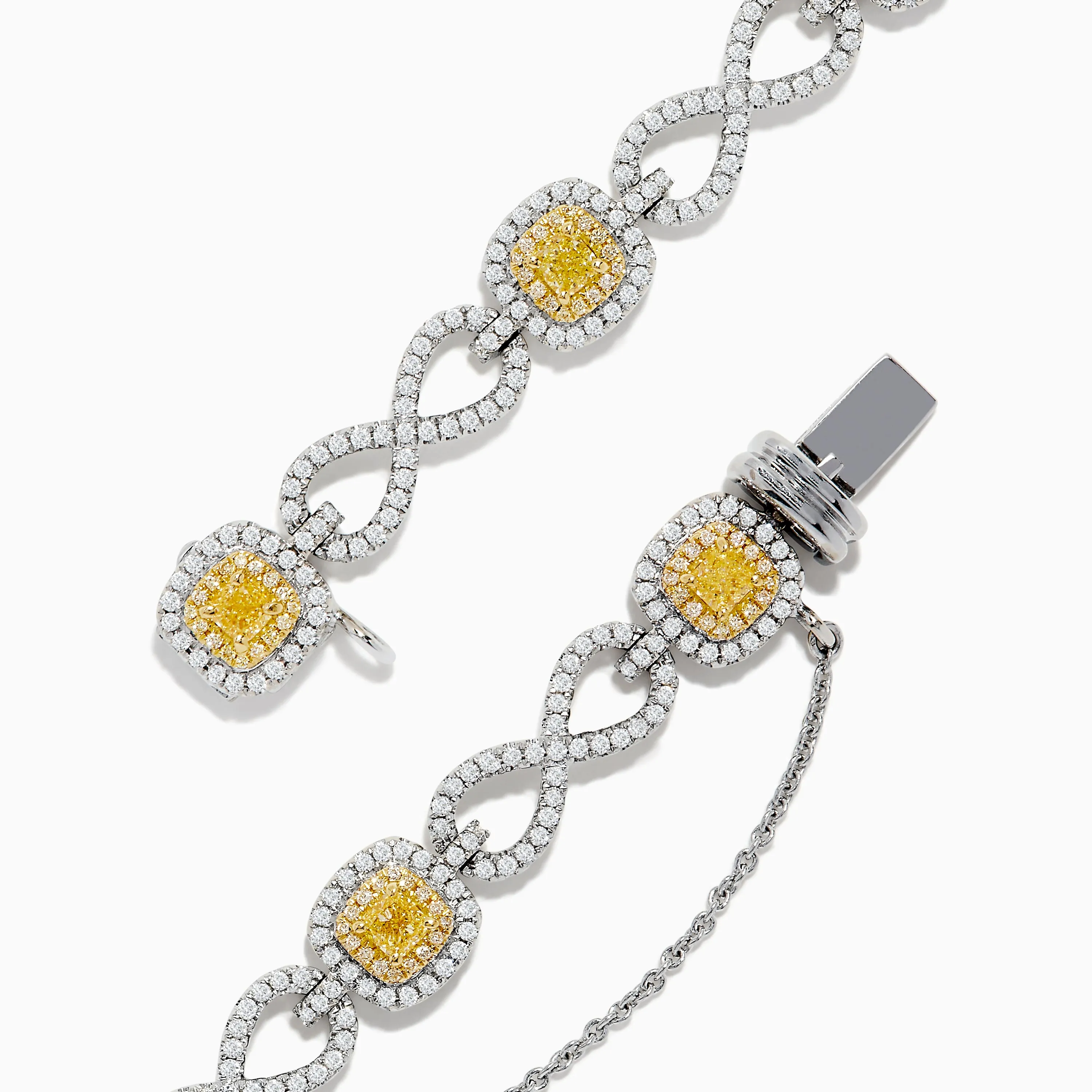 Canare 14K Two Tone Gold Yellow and White Diamond Infinity Tennis Bracelet 3.34 TCW sold by Effy product image thumbnail 2