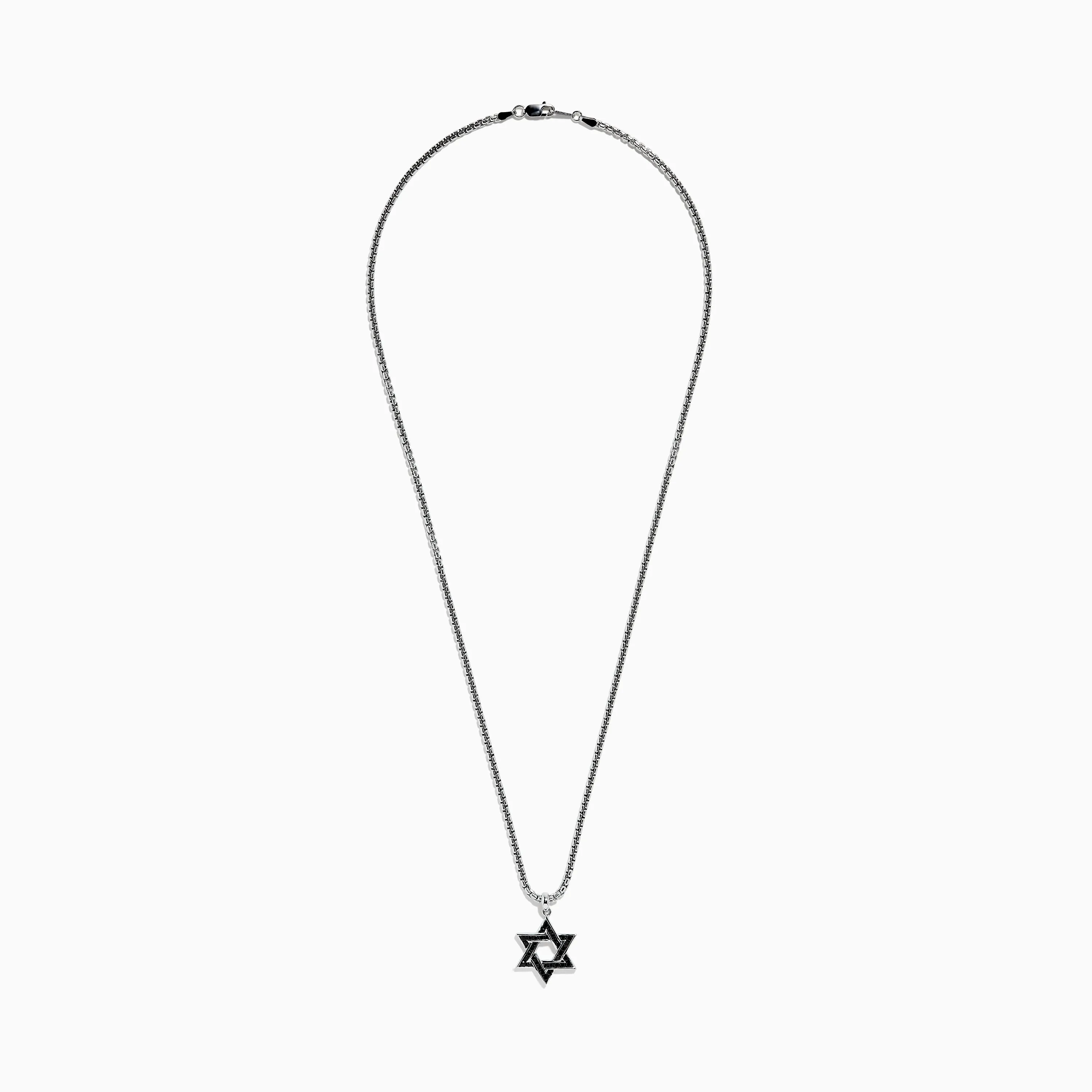 Men's 925 Sterling Silver Black Sapphire Star of David Pendant sold by Effy product image thumbnail 2