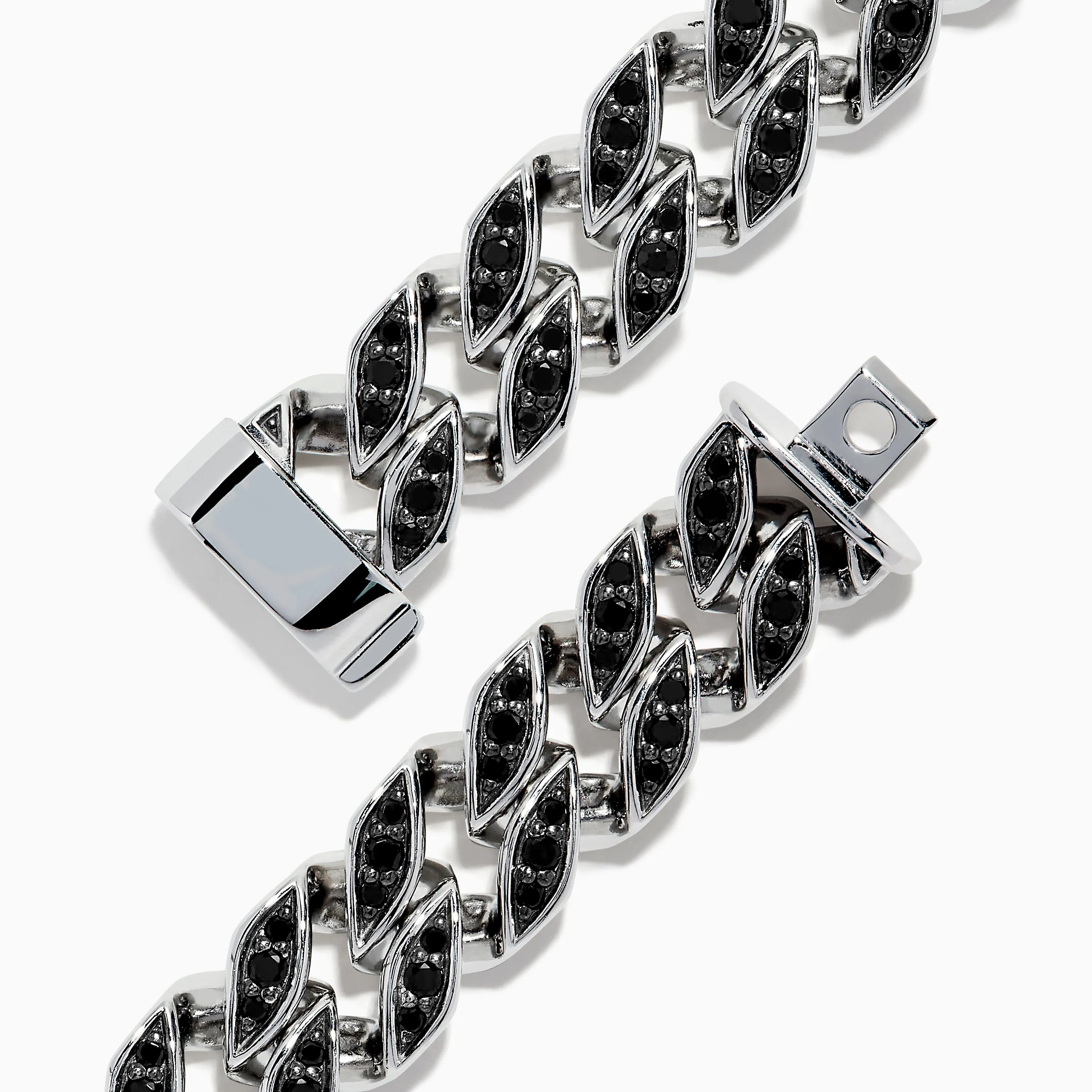 Men's 925 Sterling Silver Black Spinel Chain Link Bracelet sold by Effy product image thumbnail 2