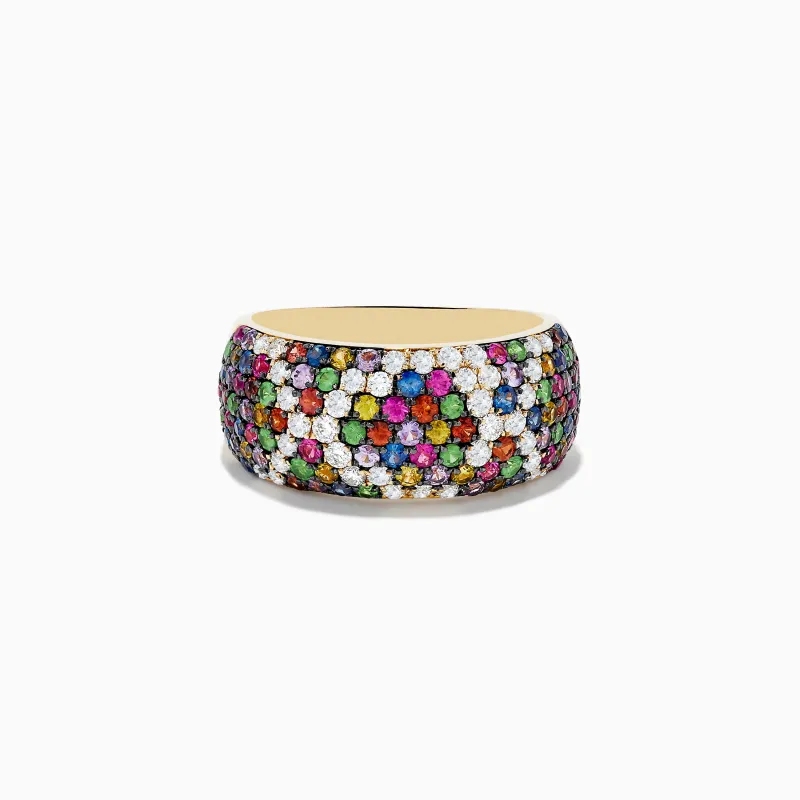 14K Yellow Gold Multi Sapphire and Diamond Ring sold by Effy