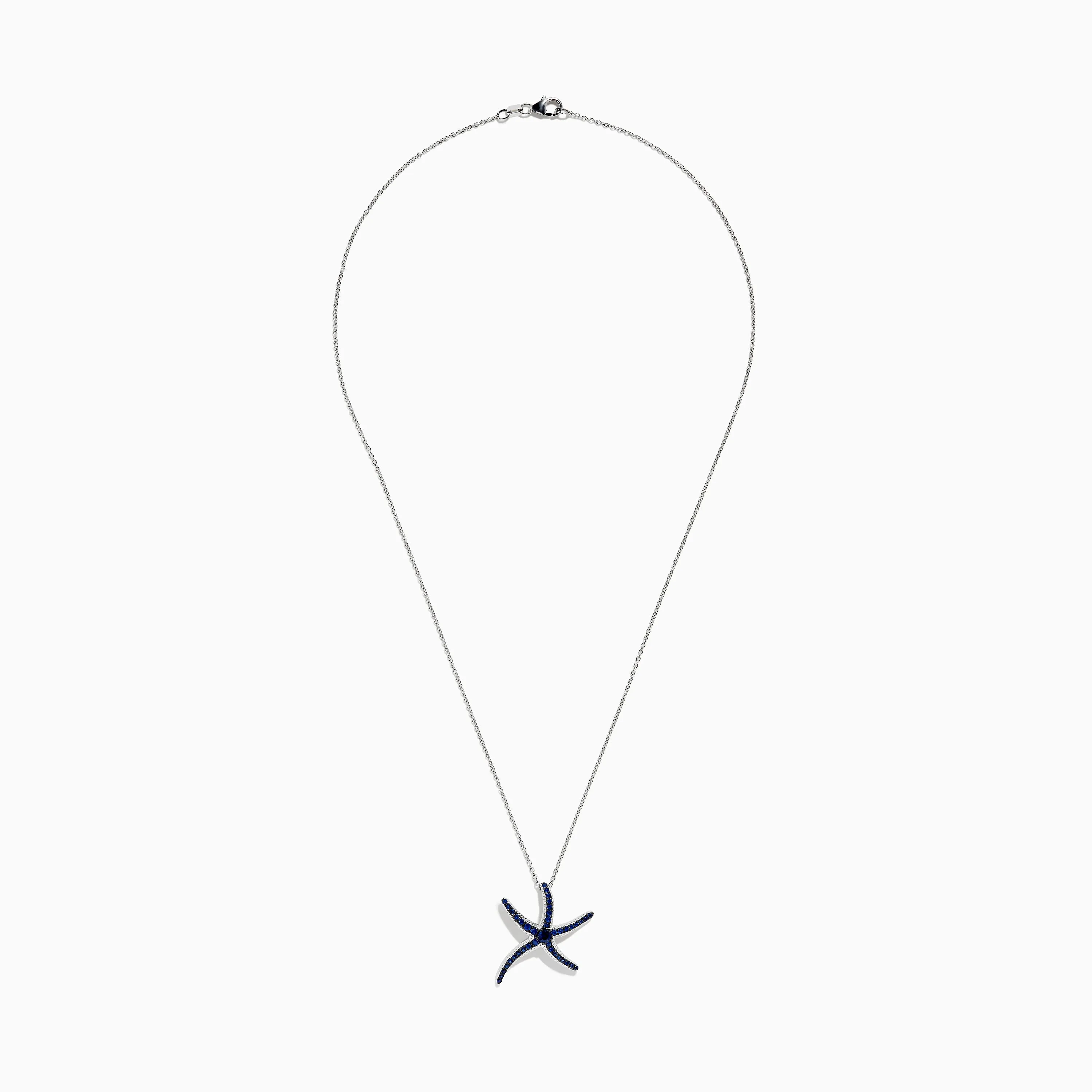 Seaside 14K White Gold Sapphire Starfish Pendant sold by Effy product image thumbnail 2