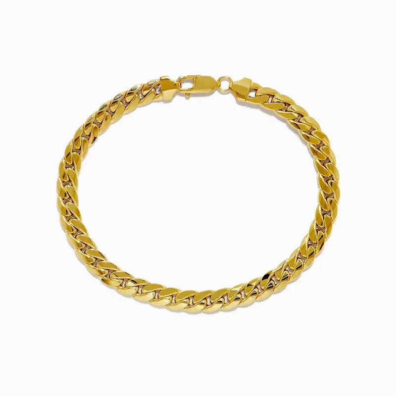 14K Yellow Gold 9" Cuban Chain Link Bracelet sold by Effy
