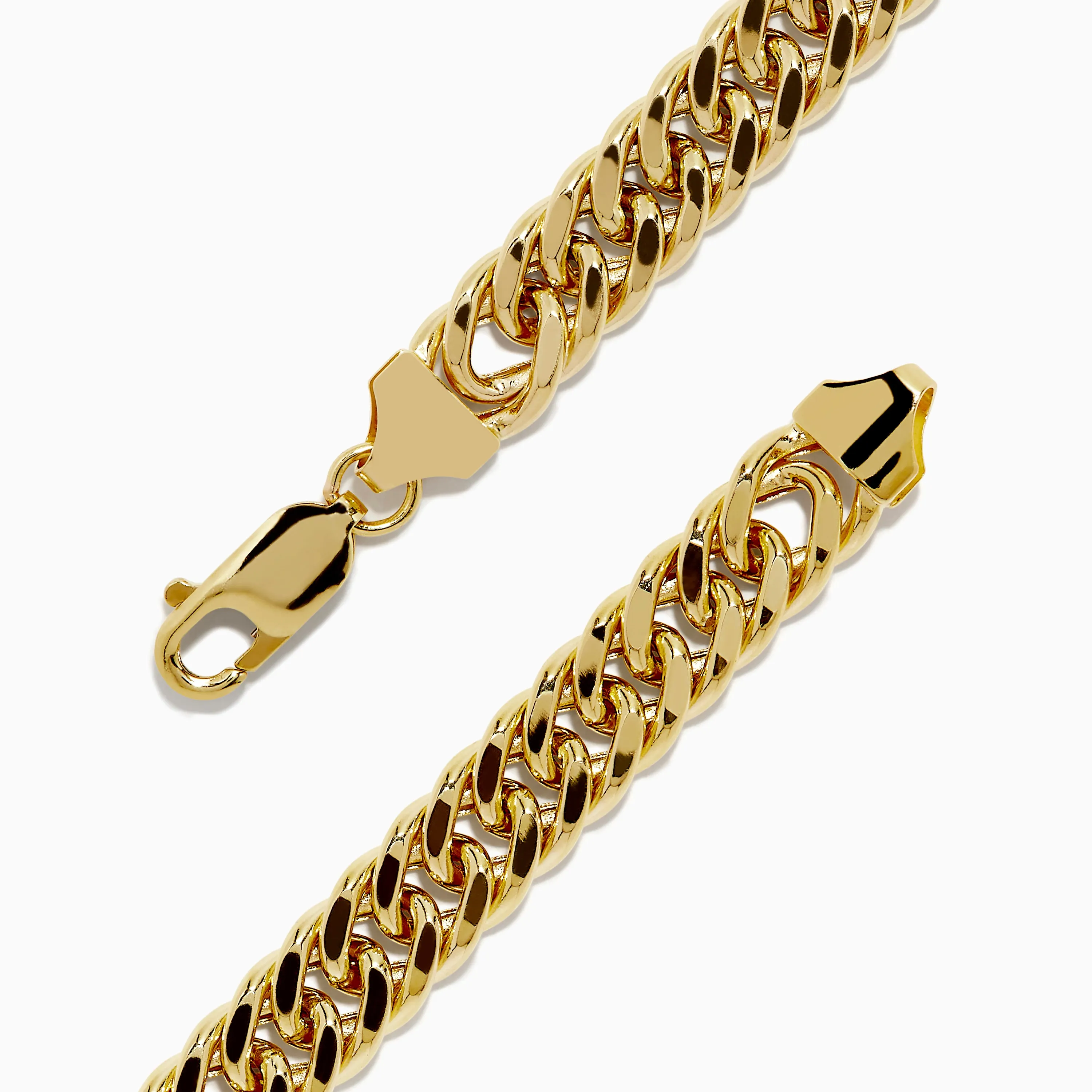 14K Two-Tone Yellow and White Gold Reversible Curb Chain Link Bracelet 9" sold by Effy product image thumbnail 2