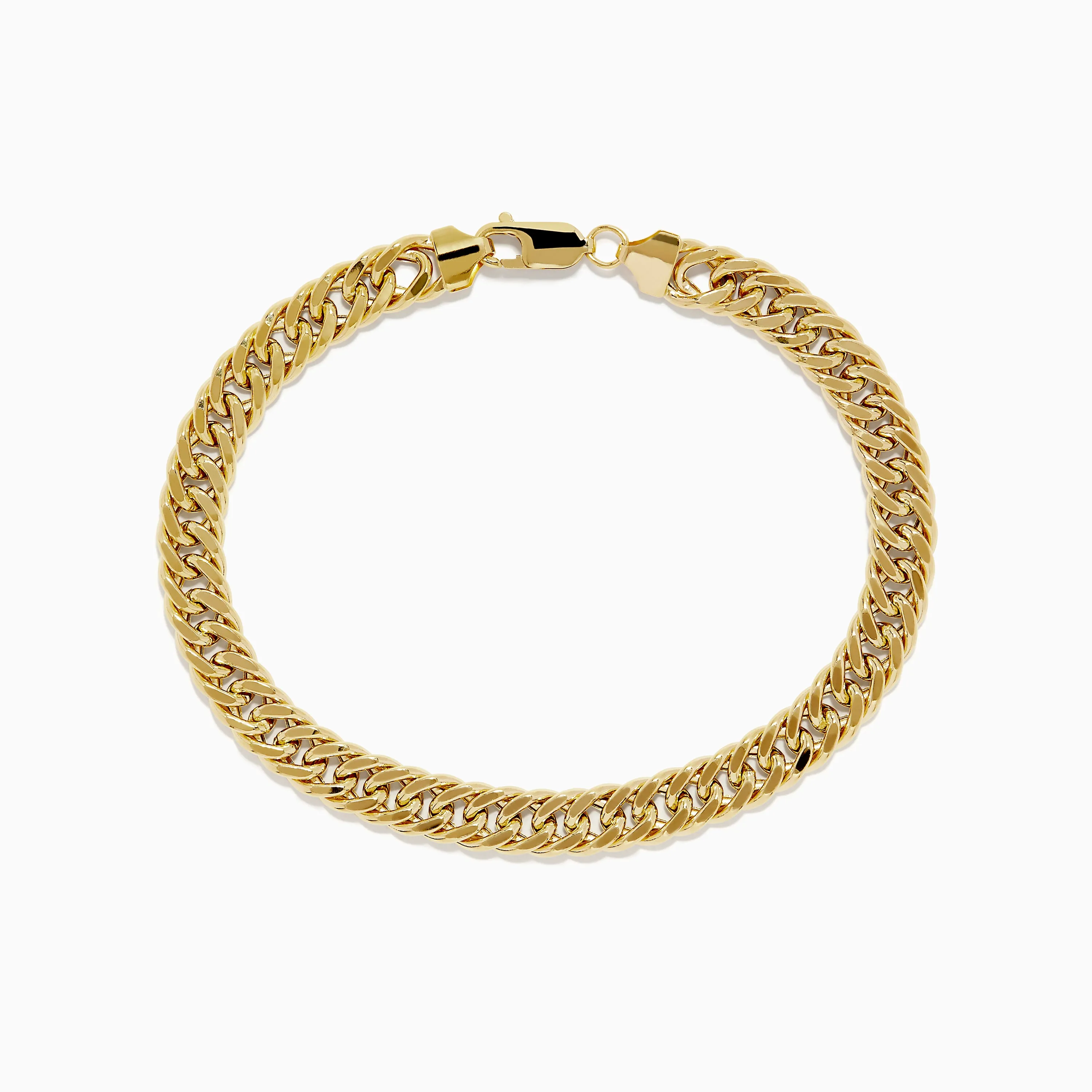 14K Two-Tone Yellow and White Gold Reversible Curb Chain Link Bracelet 9" sold by Effy