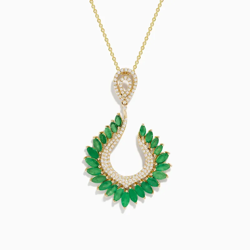 Brasilica 14K Yellow Gold Emerald and Diamond Pendant sold by Effy