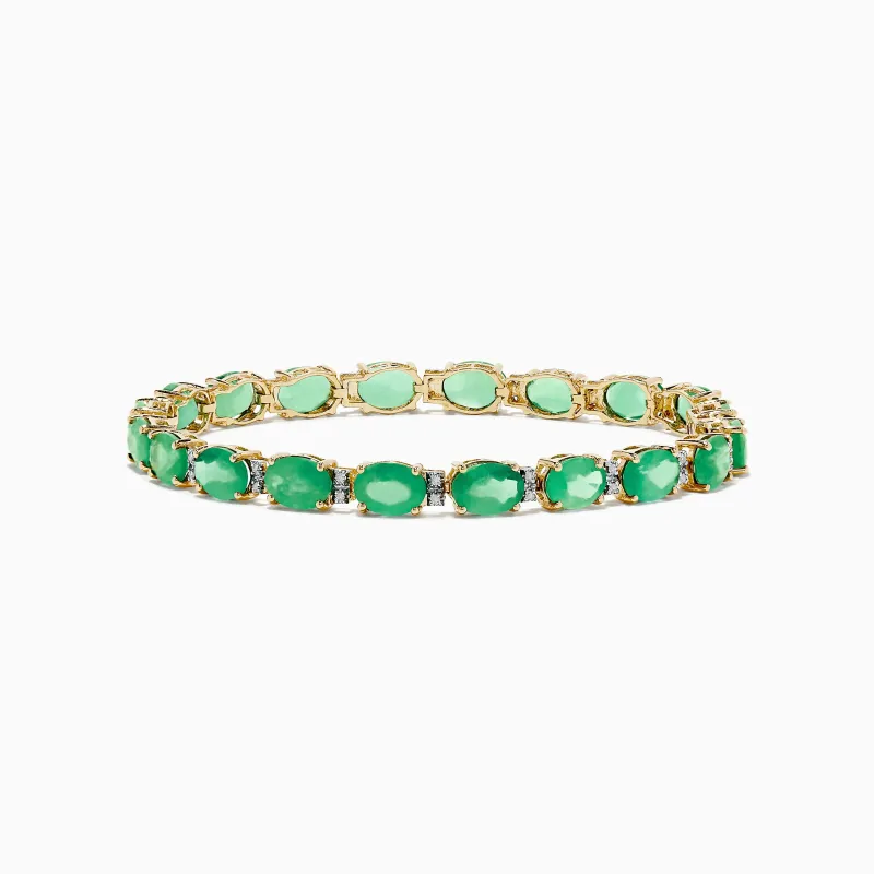 Brasilica 14K Yellow Gold Emerald and Diamond Bracelet sold by Effy