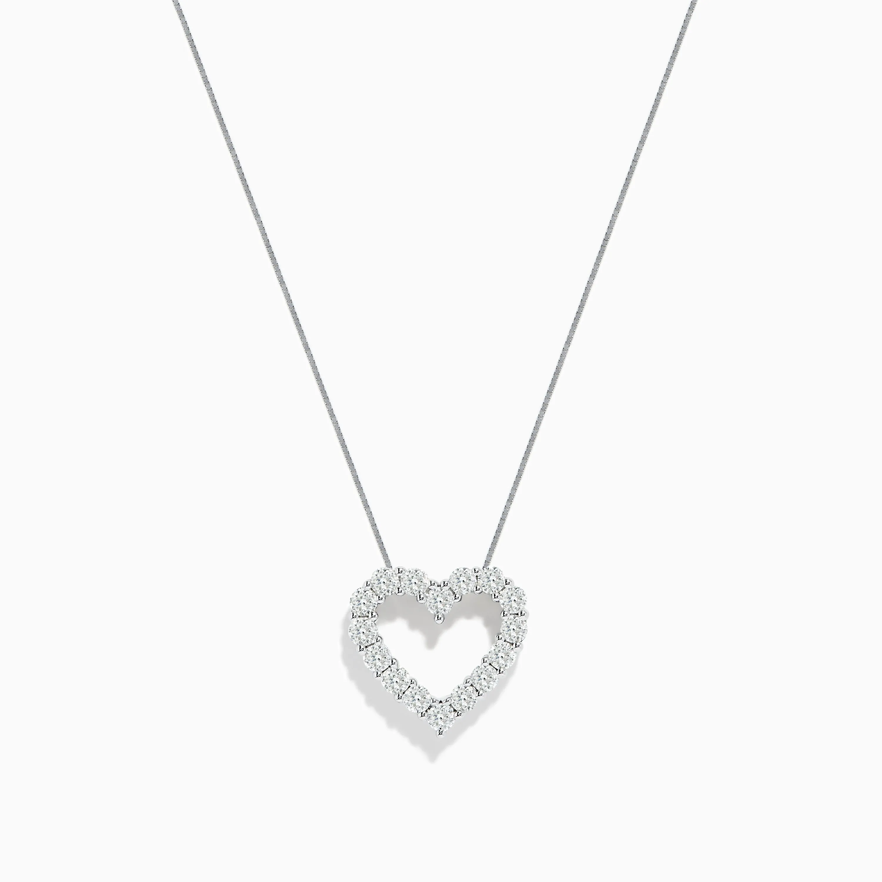 Pave Classica 14K White Gold White Diamond Heart Pendant 0.98 TCW sold by Effy
