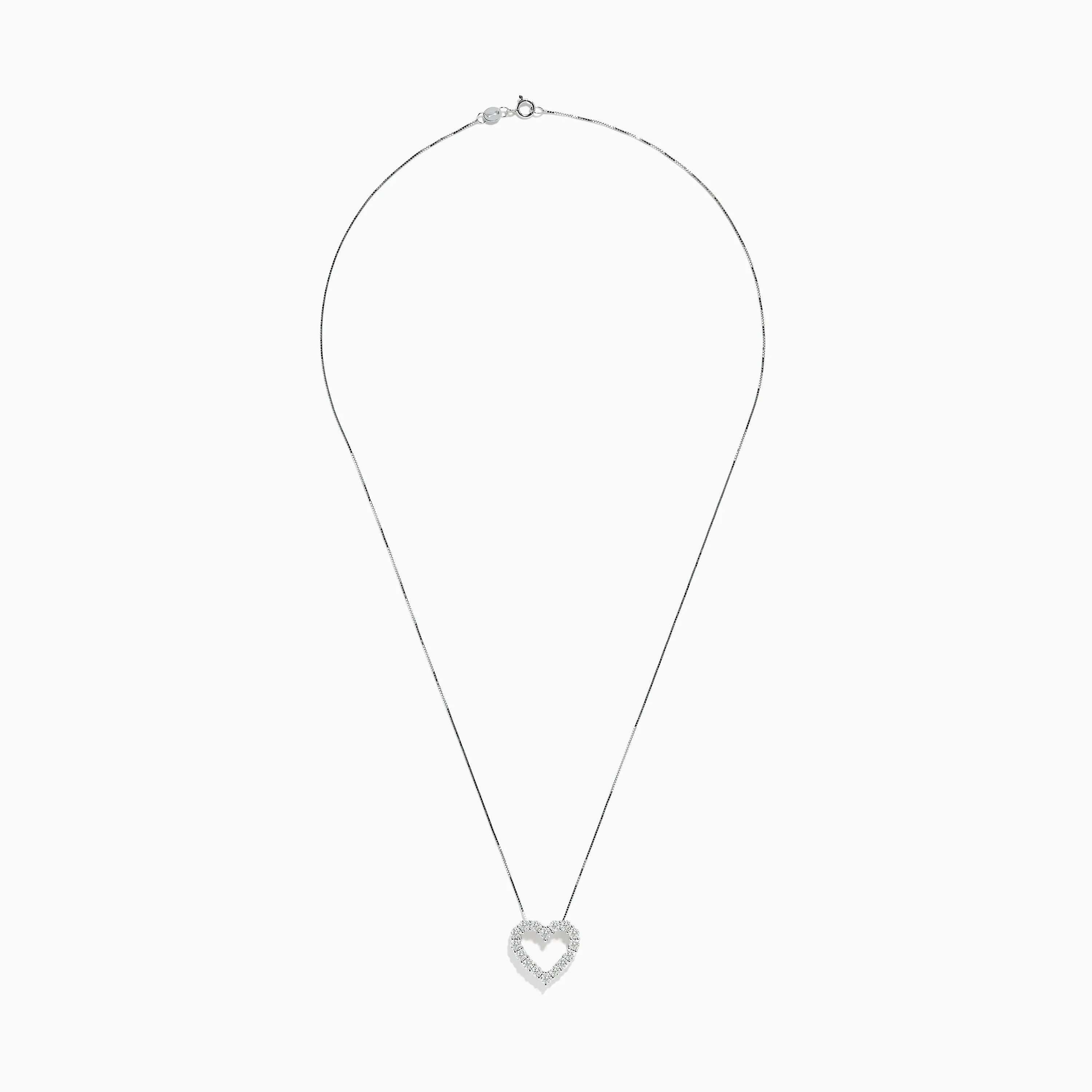 Pave Classica 14K White Gold White Diamond Heart Pendant 0.98 TCW sold by Effy product image thumbnail 2