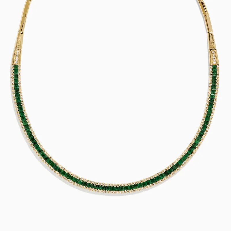 Brasilica 14K Yellow Gold Emerald and Diamond Necklace sold by Effy