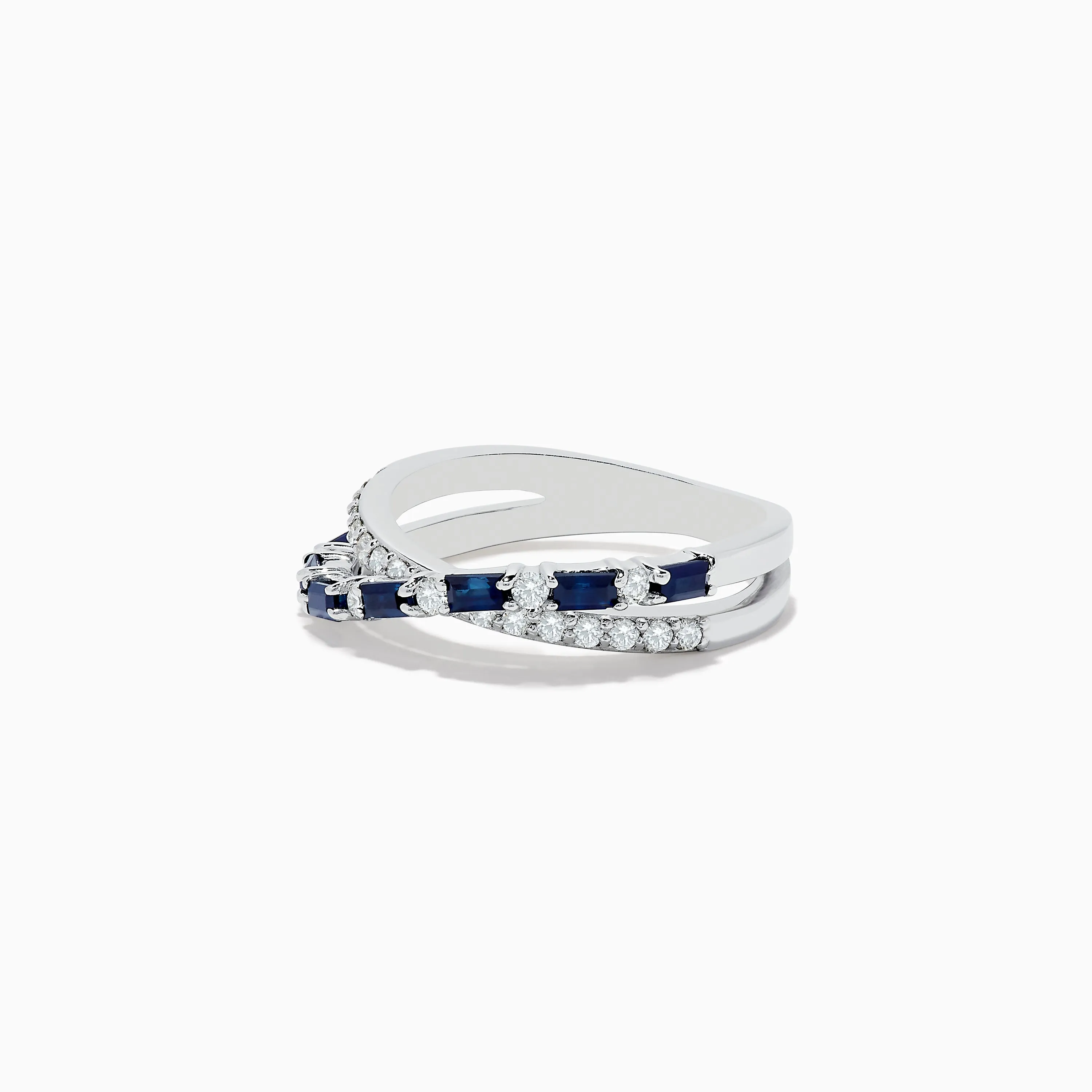 Royale Bleu 14K White Gold Blue Sapphire and Diamond Crossover Ring sold by Effy product image thumbnail 2