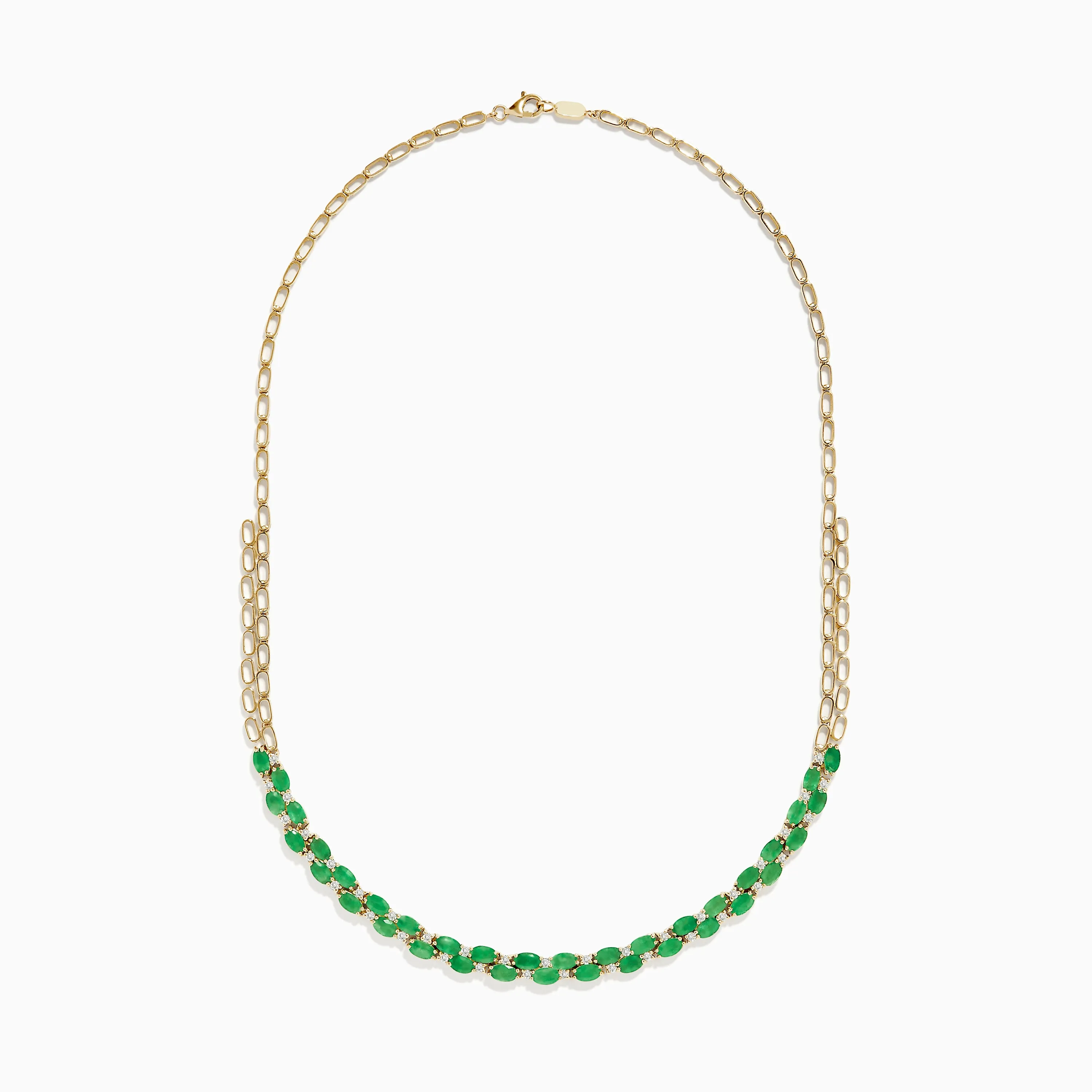 14K Yellow Gold Emerald and Diamond Necklace sold by Effy product image thumbnail 2