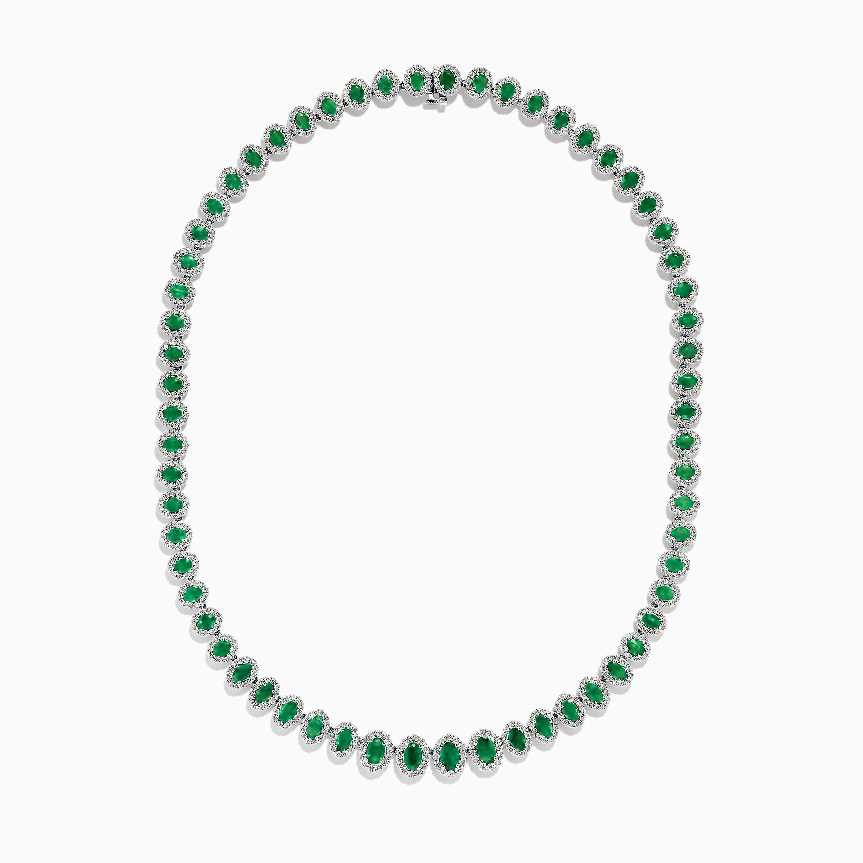 14K White Gold Emerald and Diamond Tennis Necklace sold by Effy product image thumbnail 2