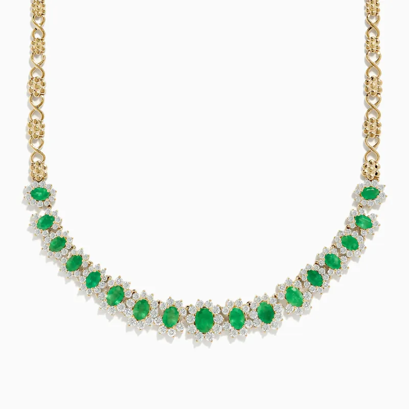 Brasilica 14K Yellow Gold Emerald and Diamond Necklace sold by Effy
