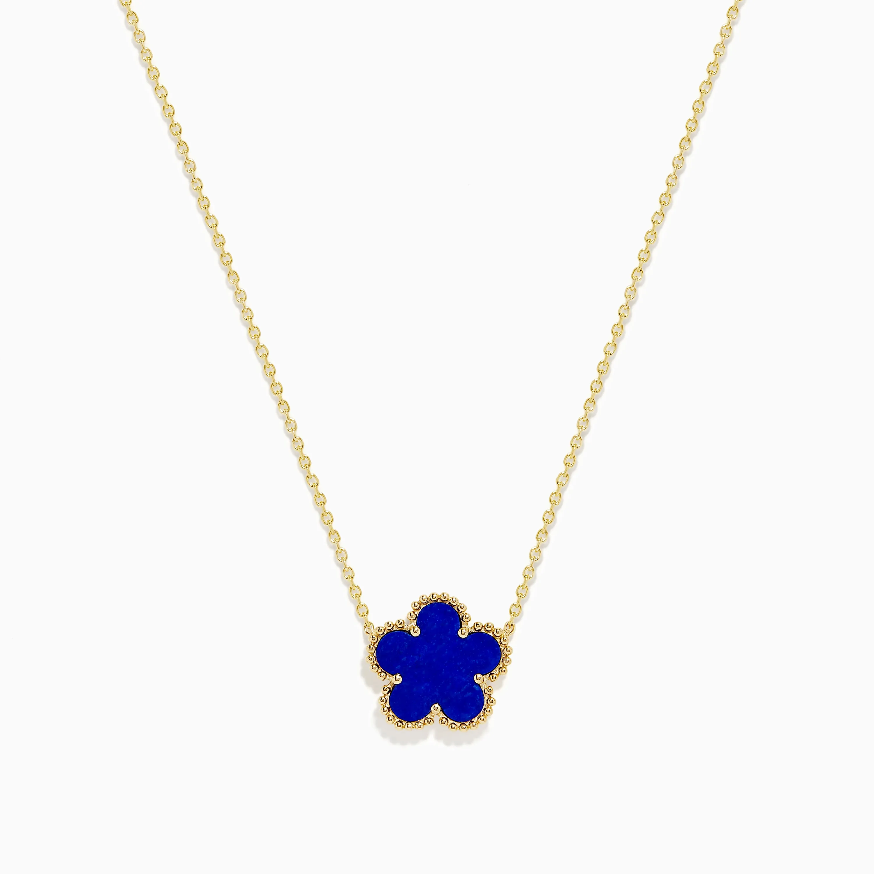 Novelty 14K Yellow Gold Lapis Flower Necklace sold by Effy