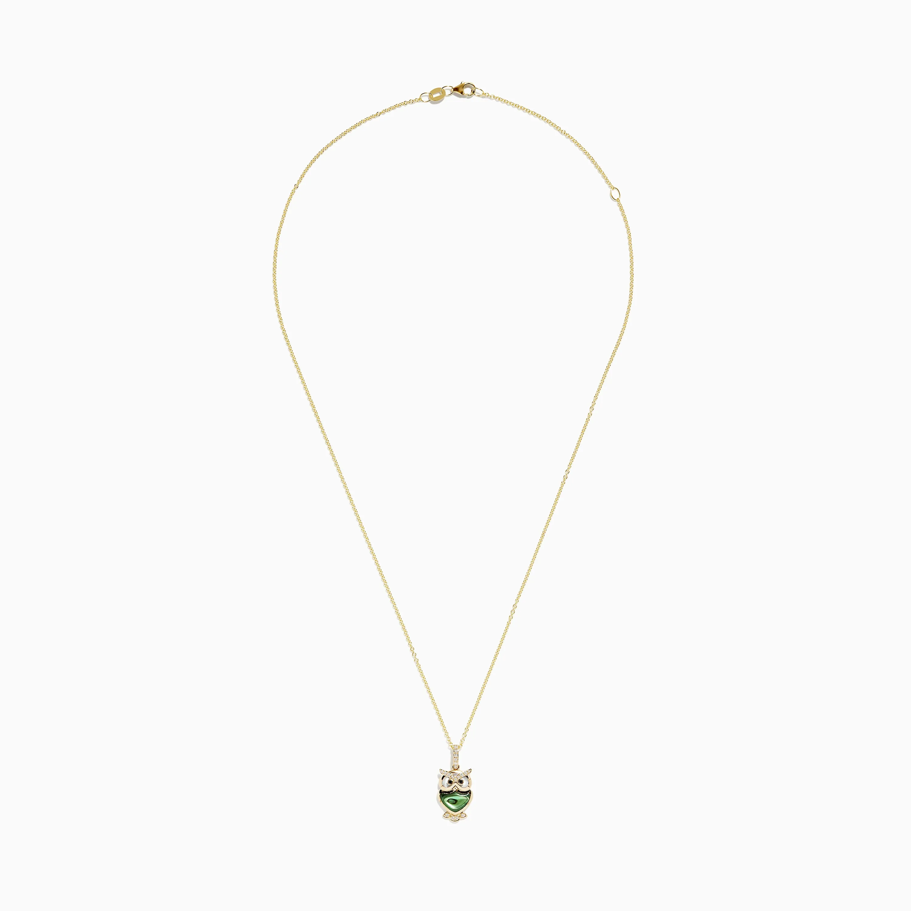 Safari 14K Yellow Gold Abalone and Diamond Owl Pendant sold by Effy product image thumbnail 2