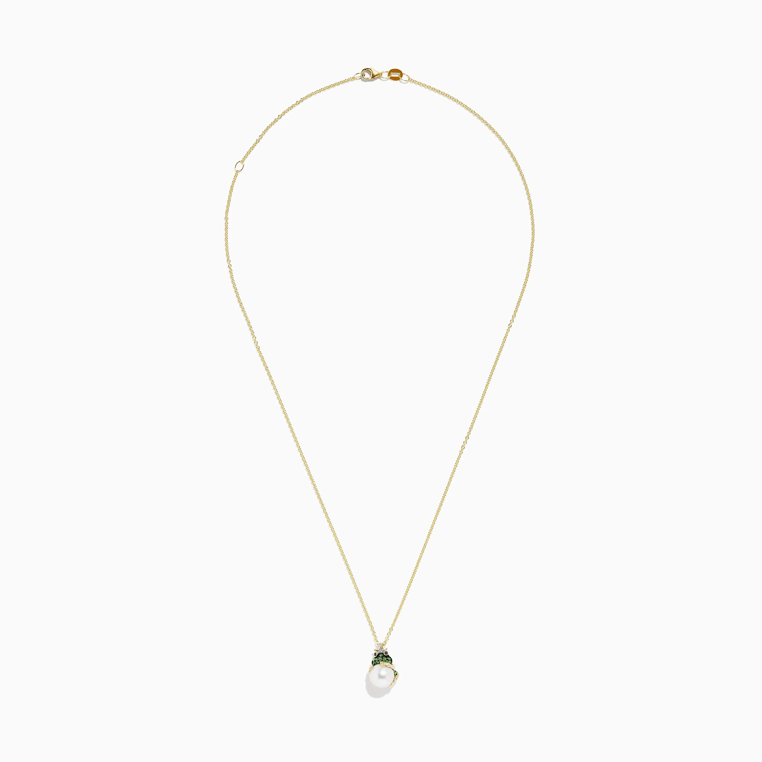 Safari 14K Yellow Gold Tsavorite, Diamond and Pearl Frog Pendant sold by Effy product image thumbnail 2