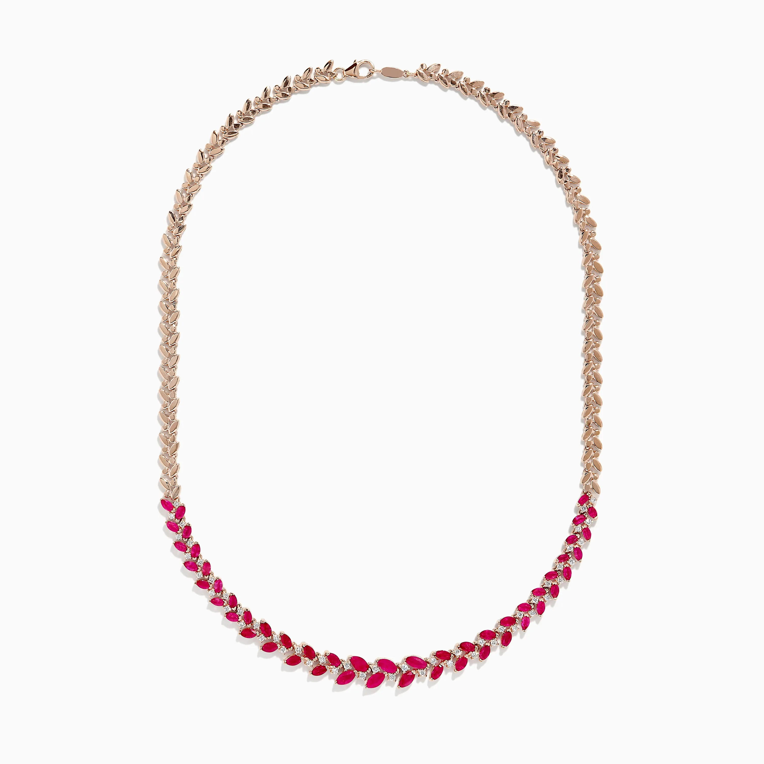 Ruby Royale 14K Yellow Gold Ruby and Diamond Leaf Necklace sold by Effy product image thumbnail 2