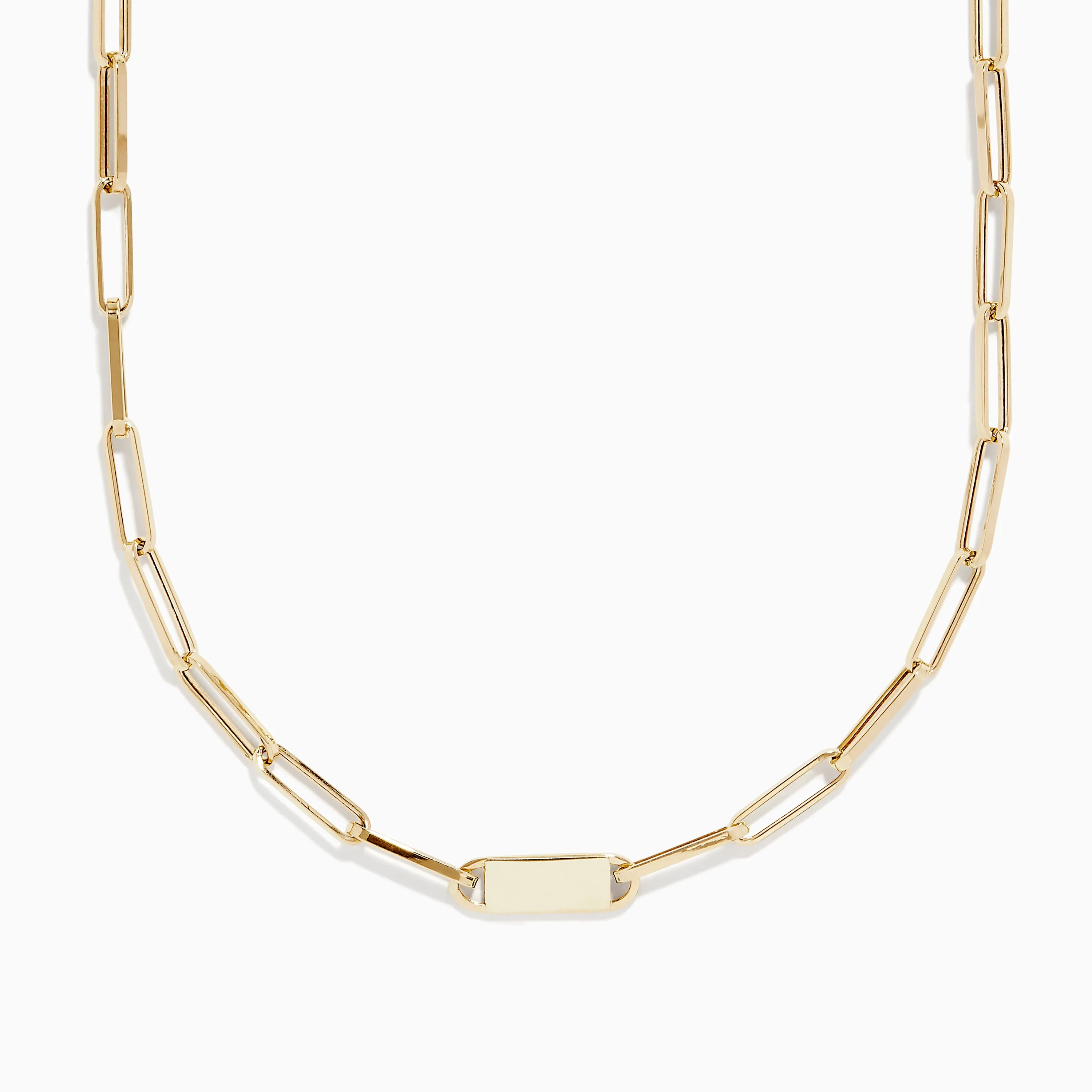 14K Yellow Gold 18" Paperclip Mini ID Necklace sold by Effy