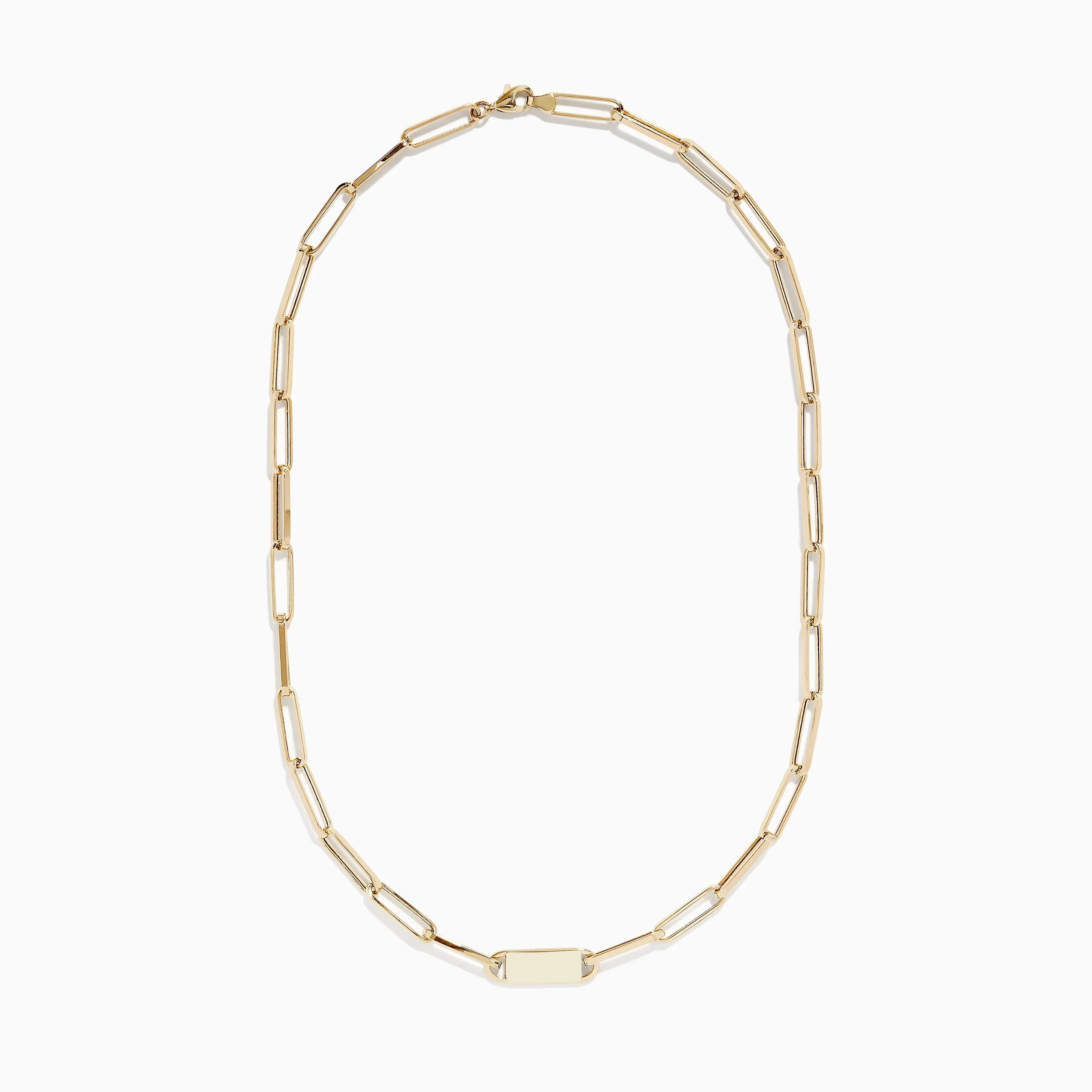 14K Yellow Gold 18" Paperclip Mini ID Necklace sold by Effy product image thumbnail 2
