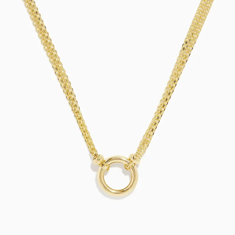 14K Yellow Gold 18" Circle Necklace sold by Effy