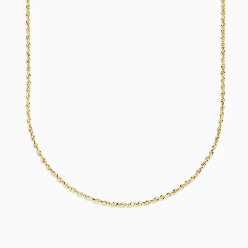 14K Yellow Gold Woven Rope Chain 18" sold by Effy
