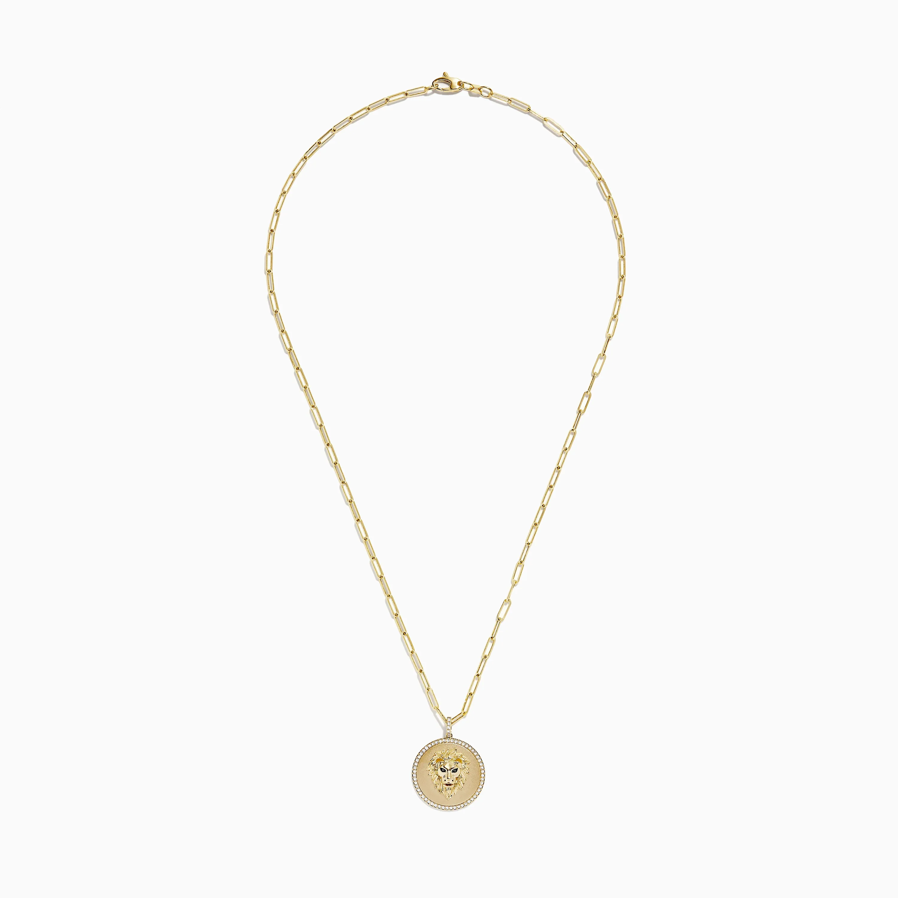 Safari 14K Yellow Gold Diamond Lions Head Pendant sold by Effy product image thumbnail 2