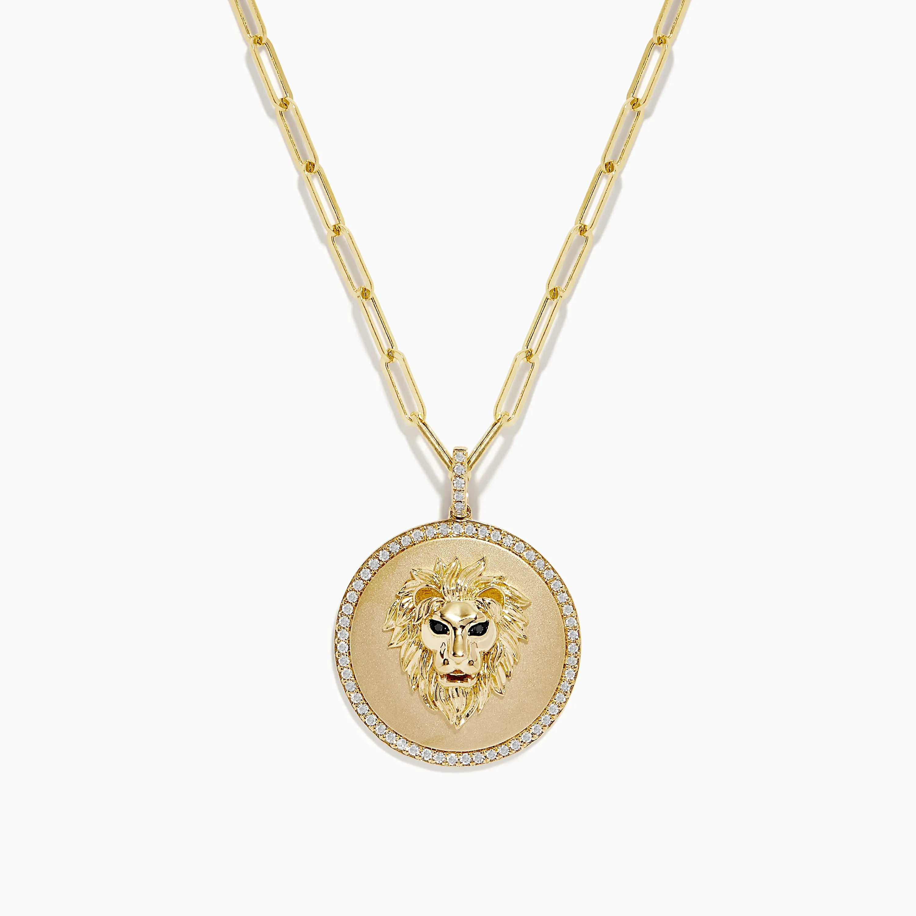 Safari 14K Yellow Gold Diamond Lions Head Pendant sold by Effy