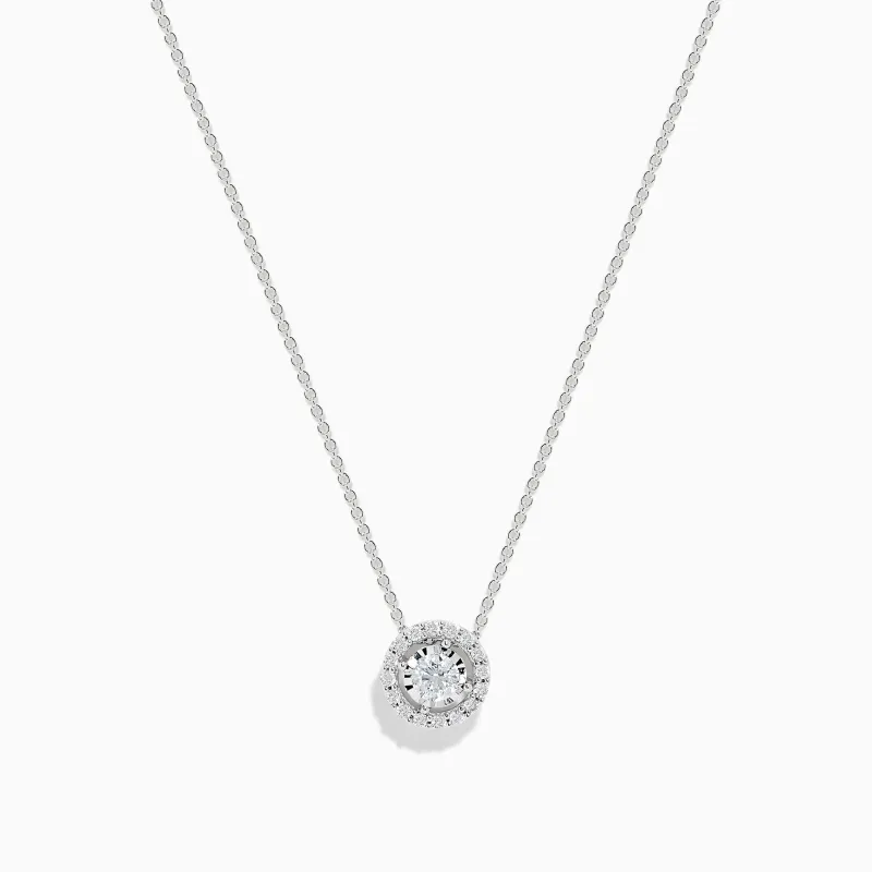 Pave Classica 14K White Gold Diamond Pendant 0.49 TCW sold by Effy