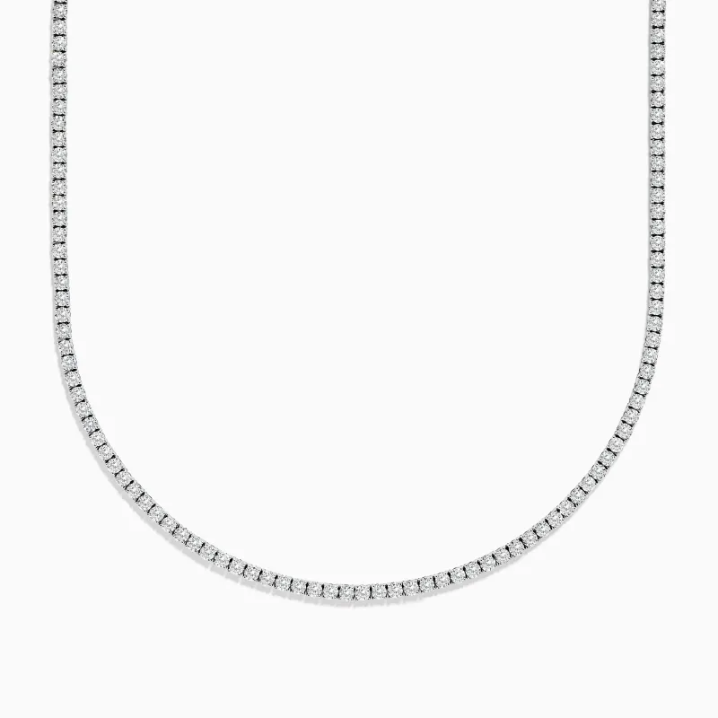 Pave Classica 14K White Gold Diamond Tennis Necklace 10.51 TCW sold by Effy