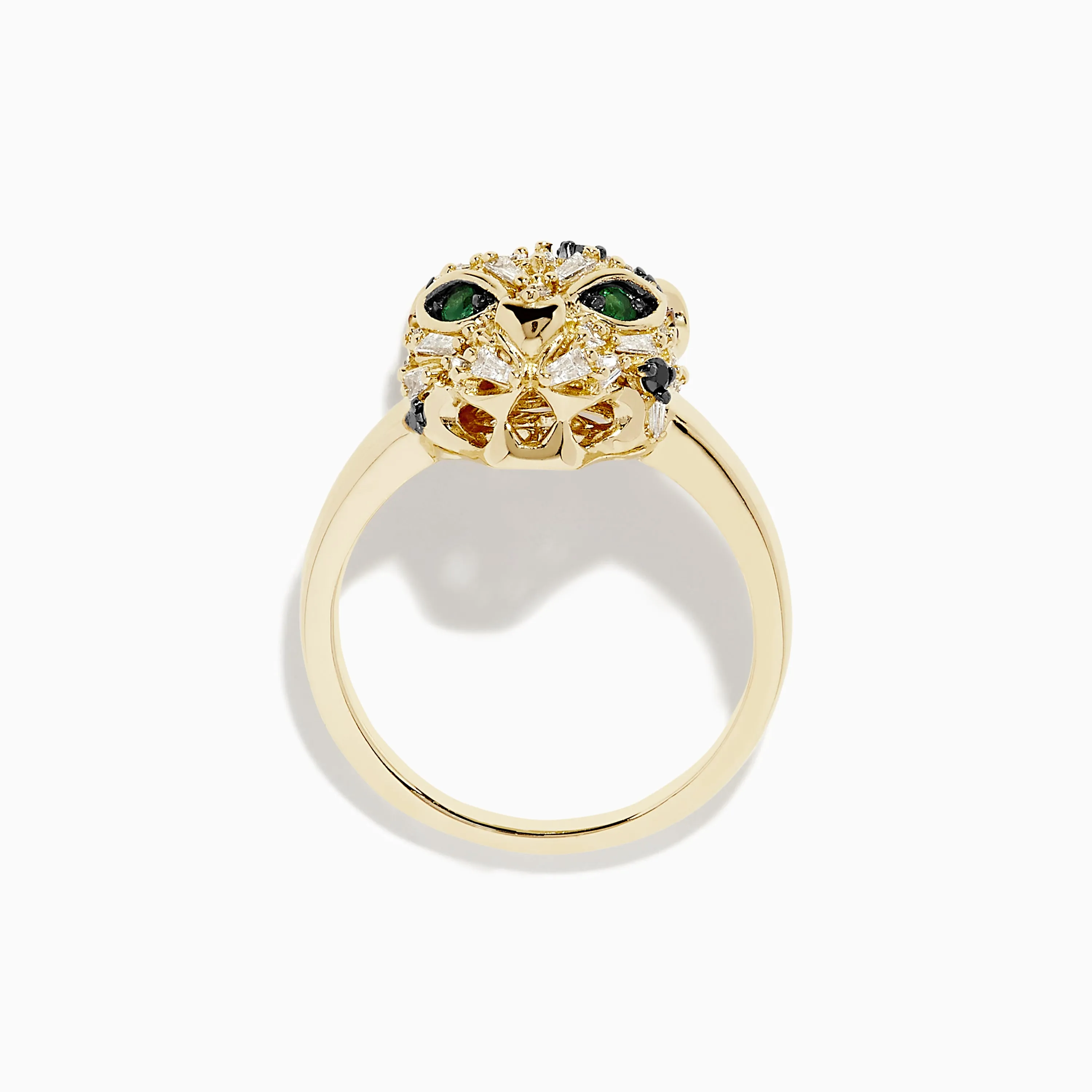 Signature 14K Yellow Gold Diamond and Emerald Panther Ring sold by Effy product image thumbnail 4
