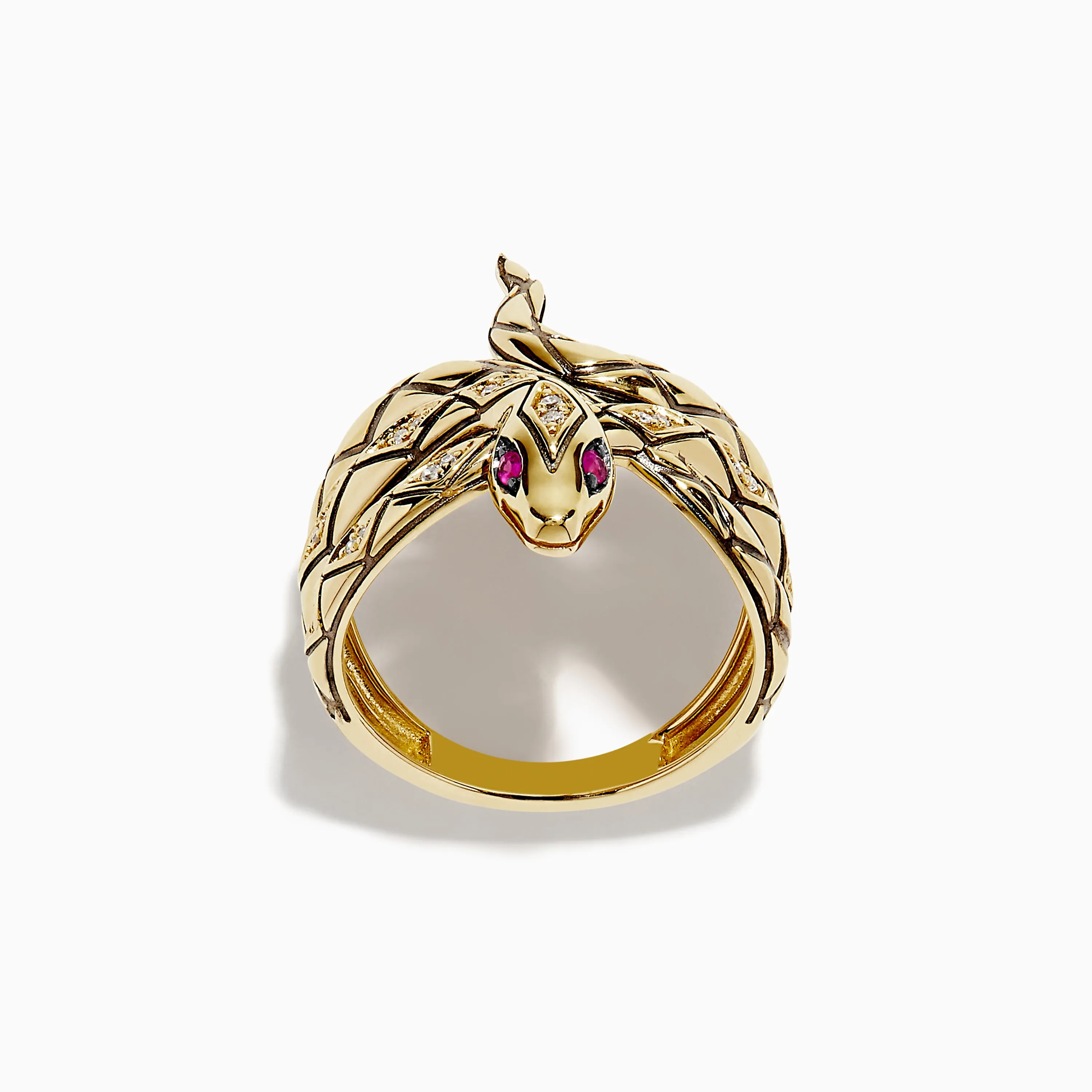 Safari 14K Yellow Gold Diamond Snake Ring sold by Effy product image thumbnail 4