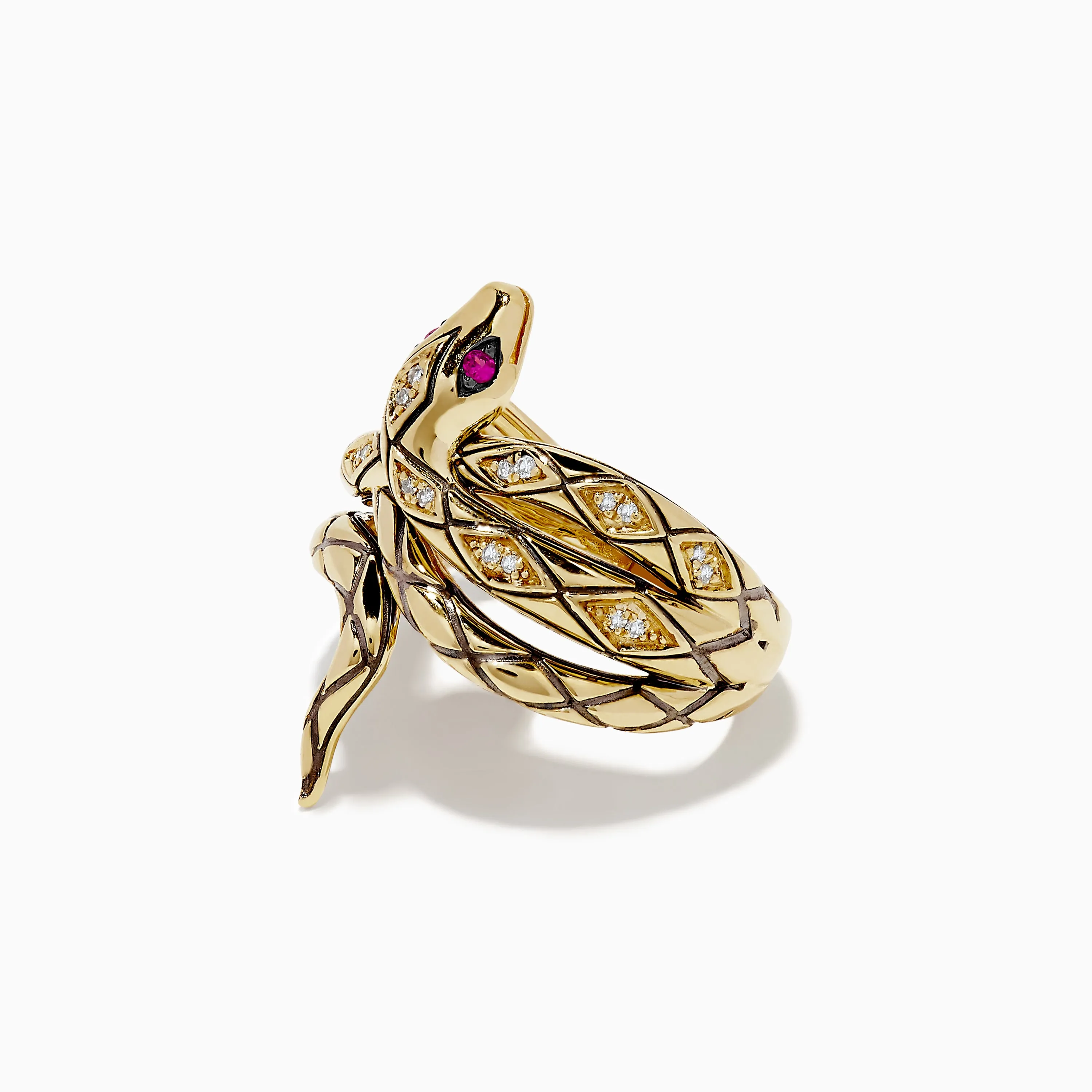Safari 14K Yellow Gold Diamond Snake Ring sold by Effy product image thumbnail 2