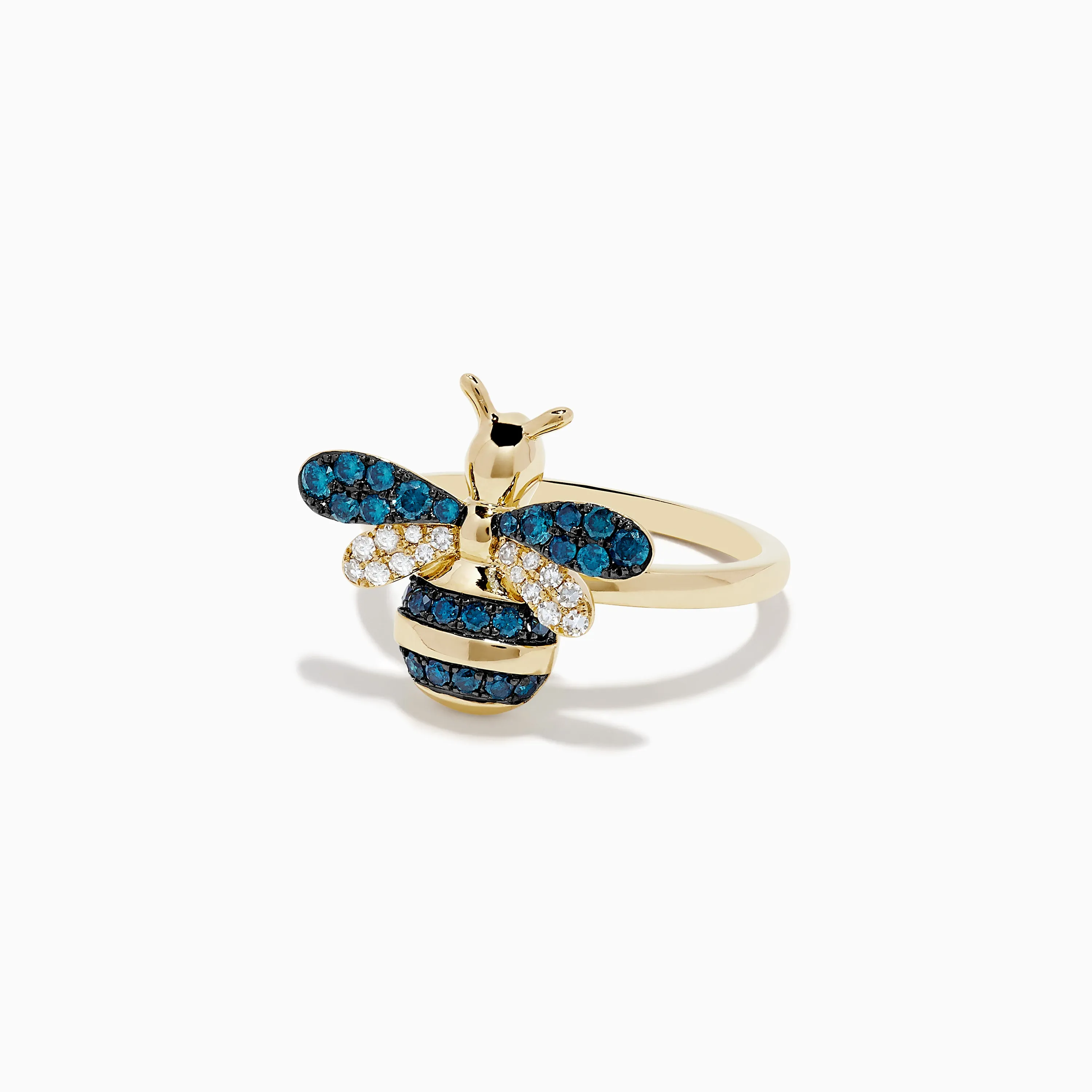 Safari 14K Yellow Gold Blue and White Diamond Bee Ring sold by Effy product image thumbnail 2