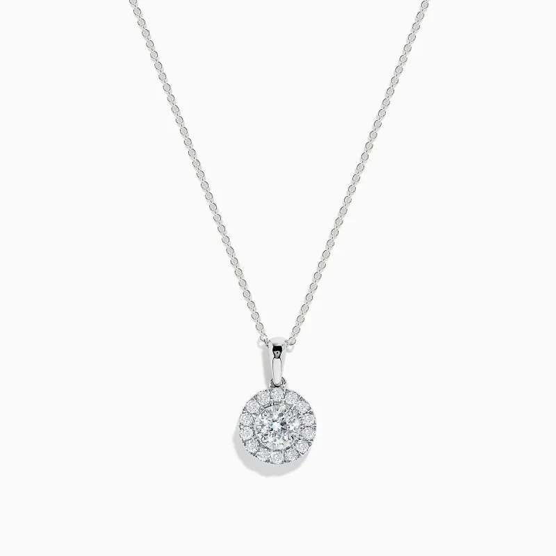 Pave Classica 14K White Gold Diamond Pendant sold by Effy