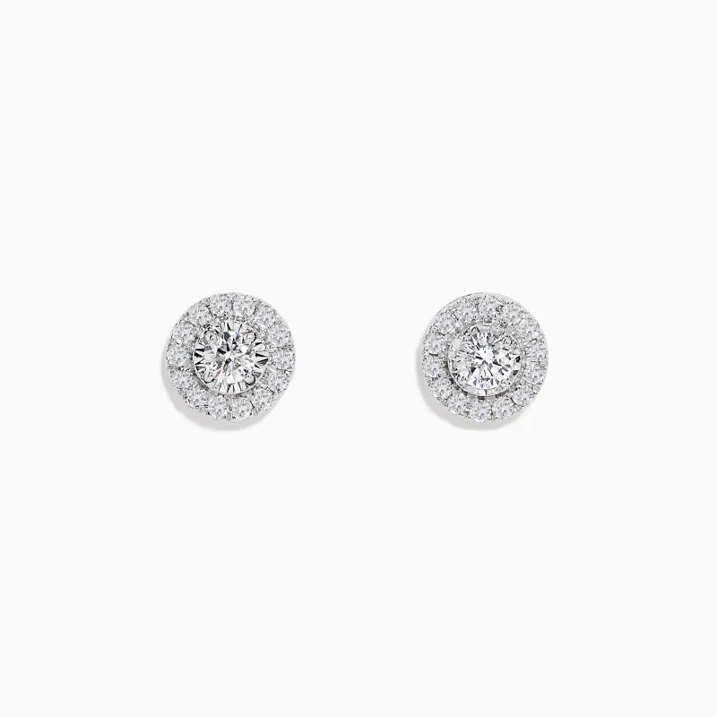 Pave Classica 14K White Gold Diamond Stud Earrings sold by Effy