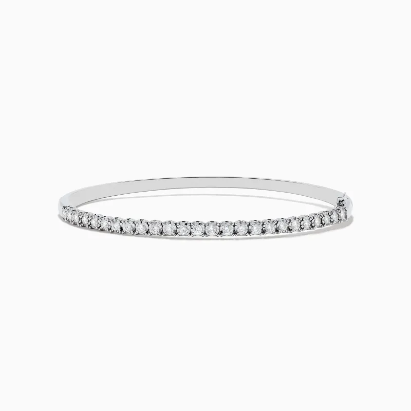 Pave Classica 14K White Gold Diamond Bangle 0.98 TCW sold by Effy
