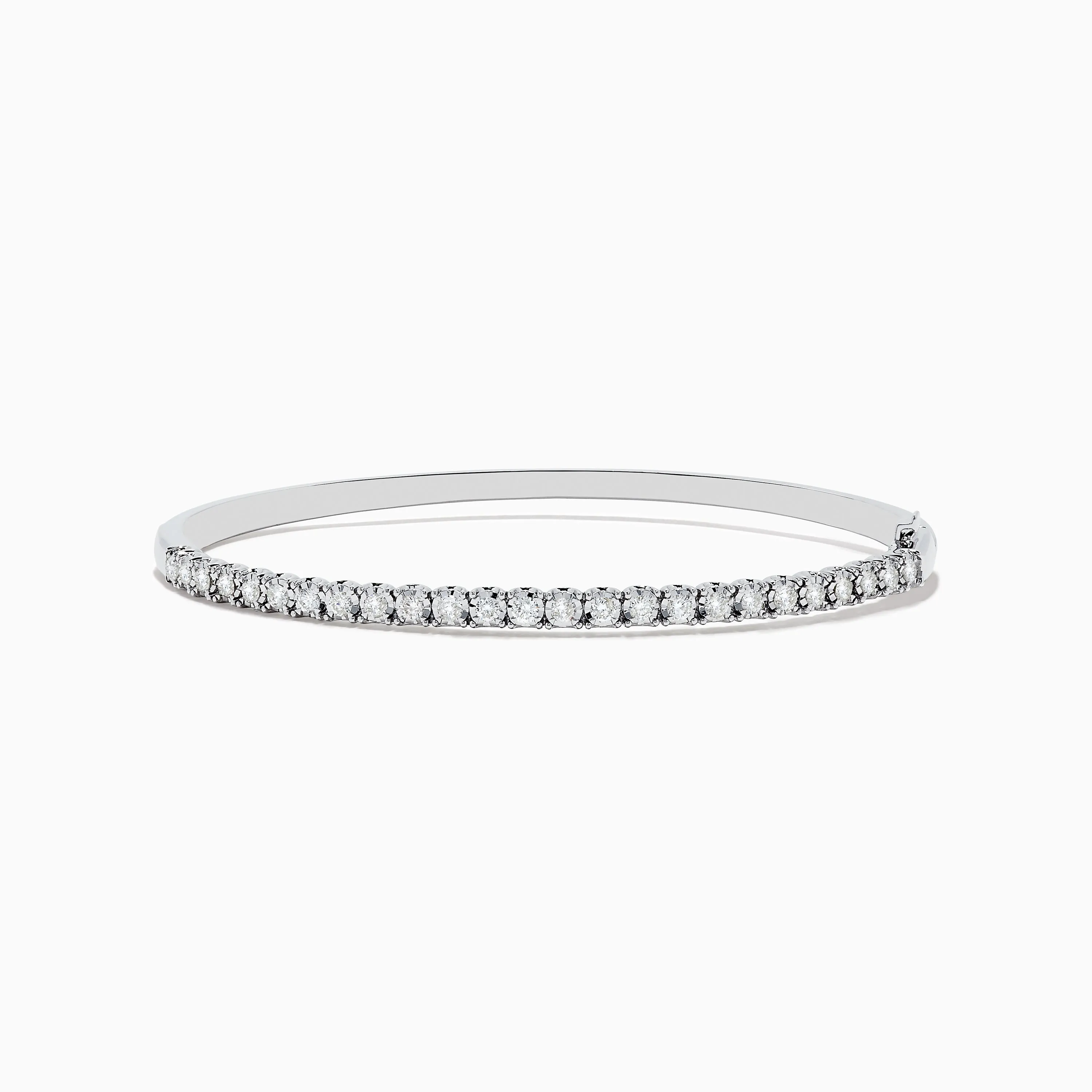 Pave Classica 14K White Gold Diamond Bangle 0.98 TCW sold by Effy