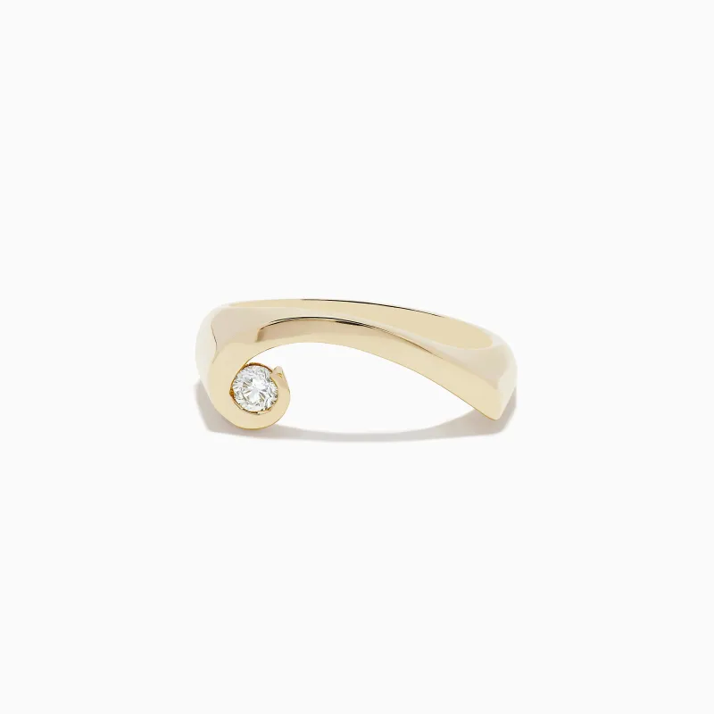 D'Oro 14K Yellow Gold Diamond Swirl Ring sold by Effy