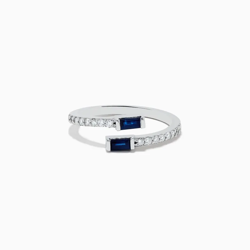 Royale Bleu 14K White Gold Sapphire and Diamond Ring sold by Effy