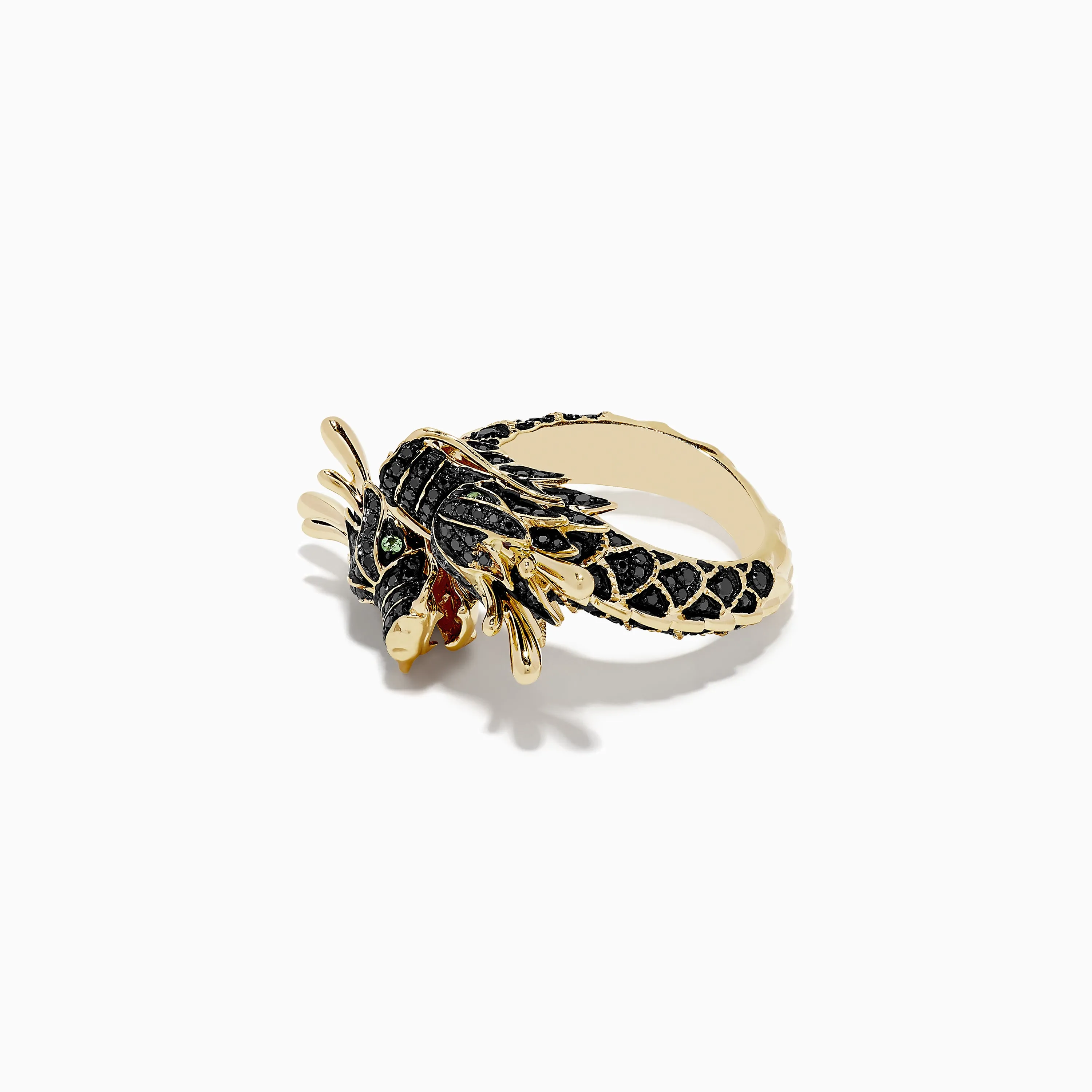 Safari 14K Yellow Gold Black Diamond Dragon Bypass Ring sold by Effy product image thumbnail 3