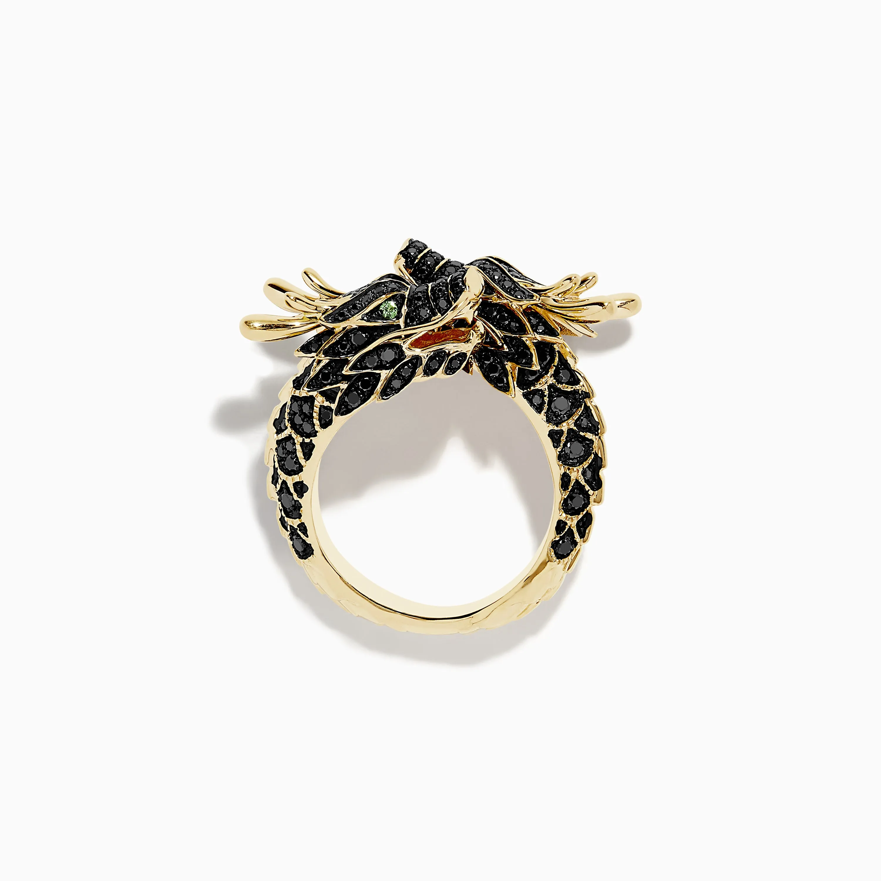 Safari 14K Yellow Gold Black Diamond Dragon Bypass Ring sold by Effy product image thumbnail 2
