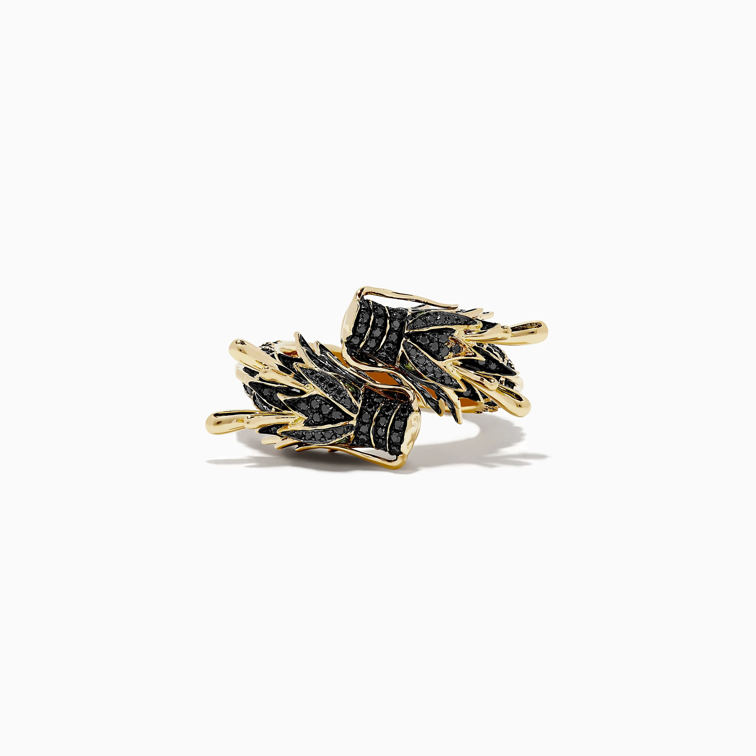 Safari 14K Yellow Gold Black Diamond Dragon Bypass Ring sold by Effy product image thumbnail 4