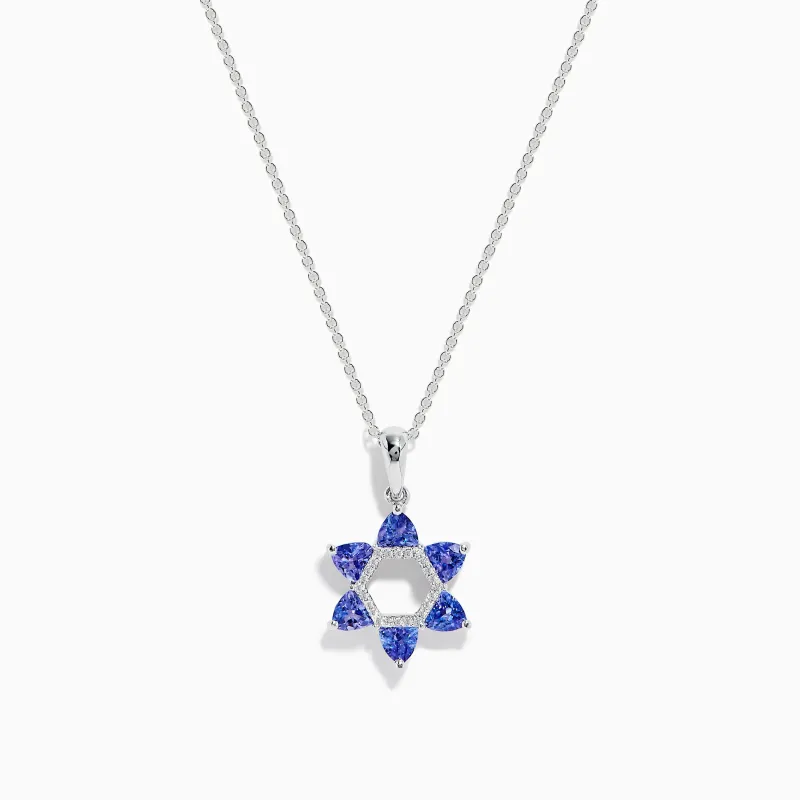 Nahla Siri 14k Gold Tanzanite and Diamond Star of David Pendant sold by Effy