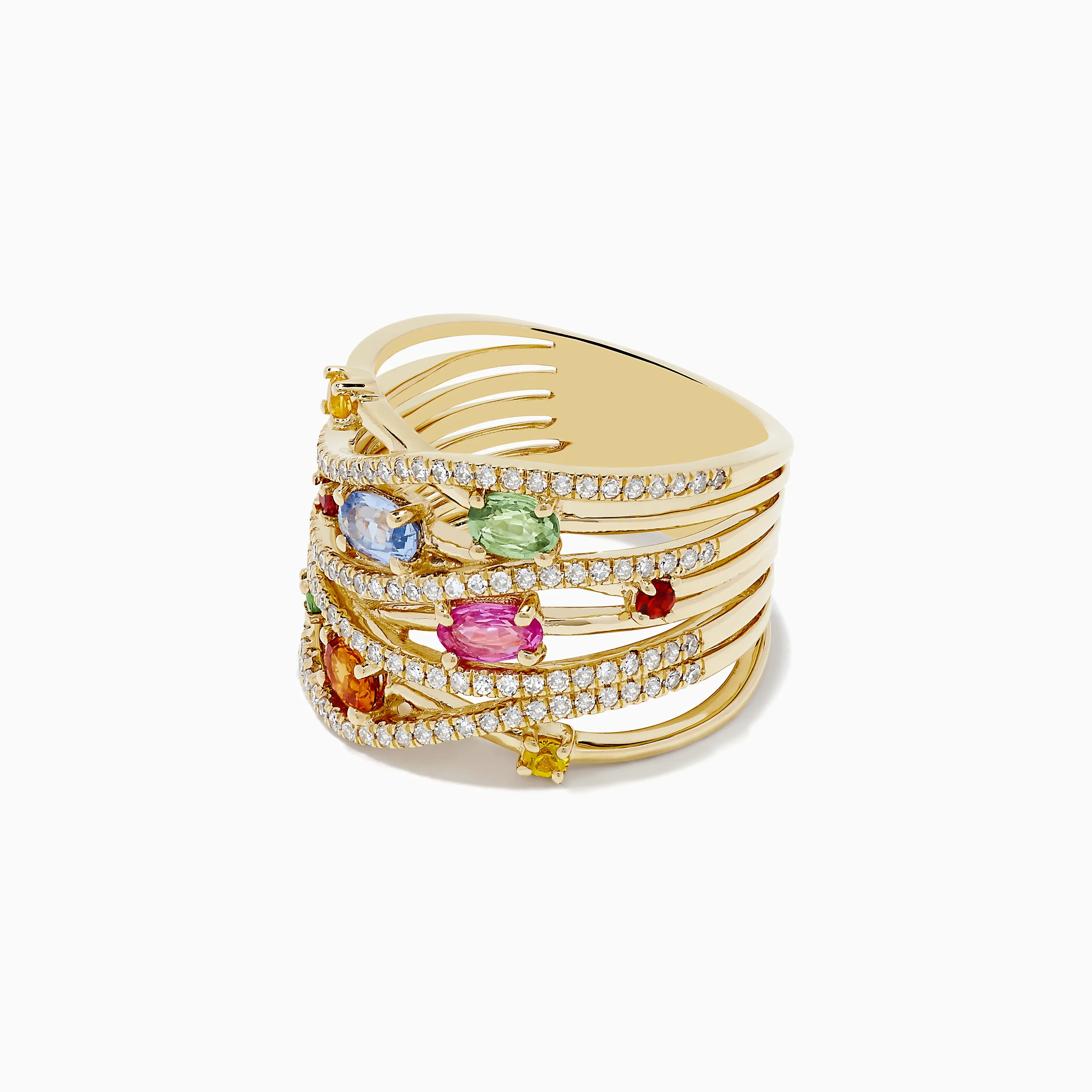 Watercolors 14K Yellow Gold Multi Sapphire and Diamond Ring sold by Effy product image thumbnail 2