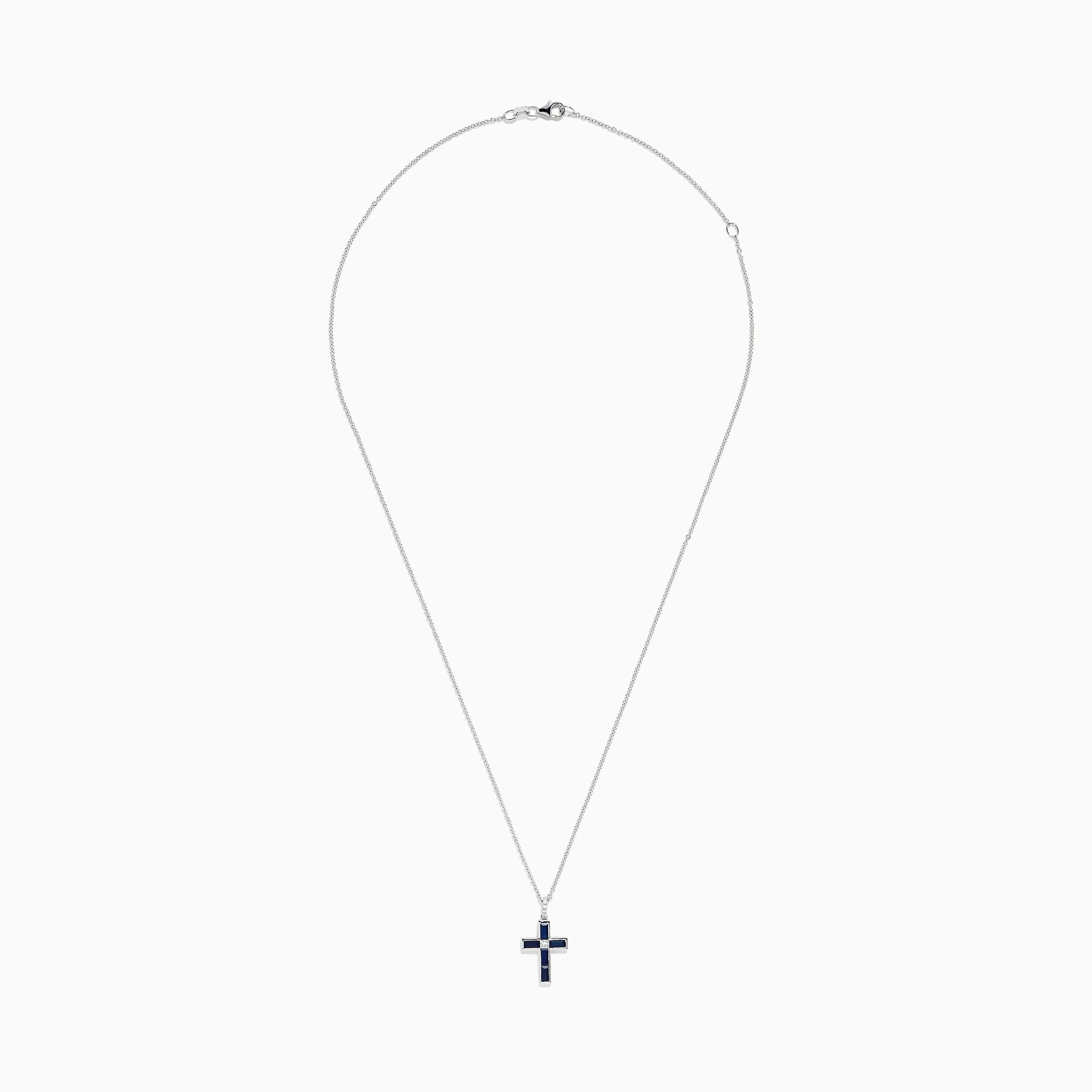Royale Bleu 14K White Gold Sapphire and Diamond Cross Pendant sold by Effy product image thumbnail 2